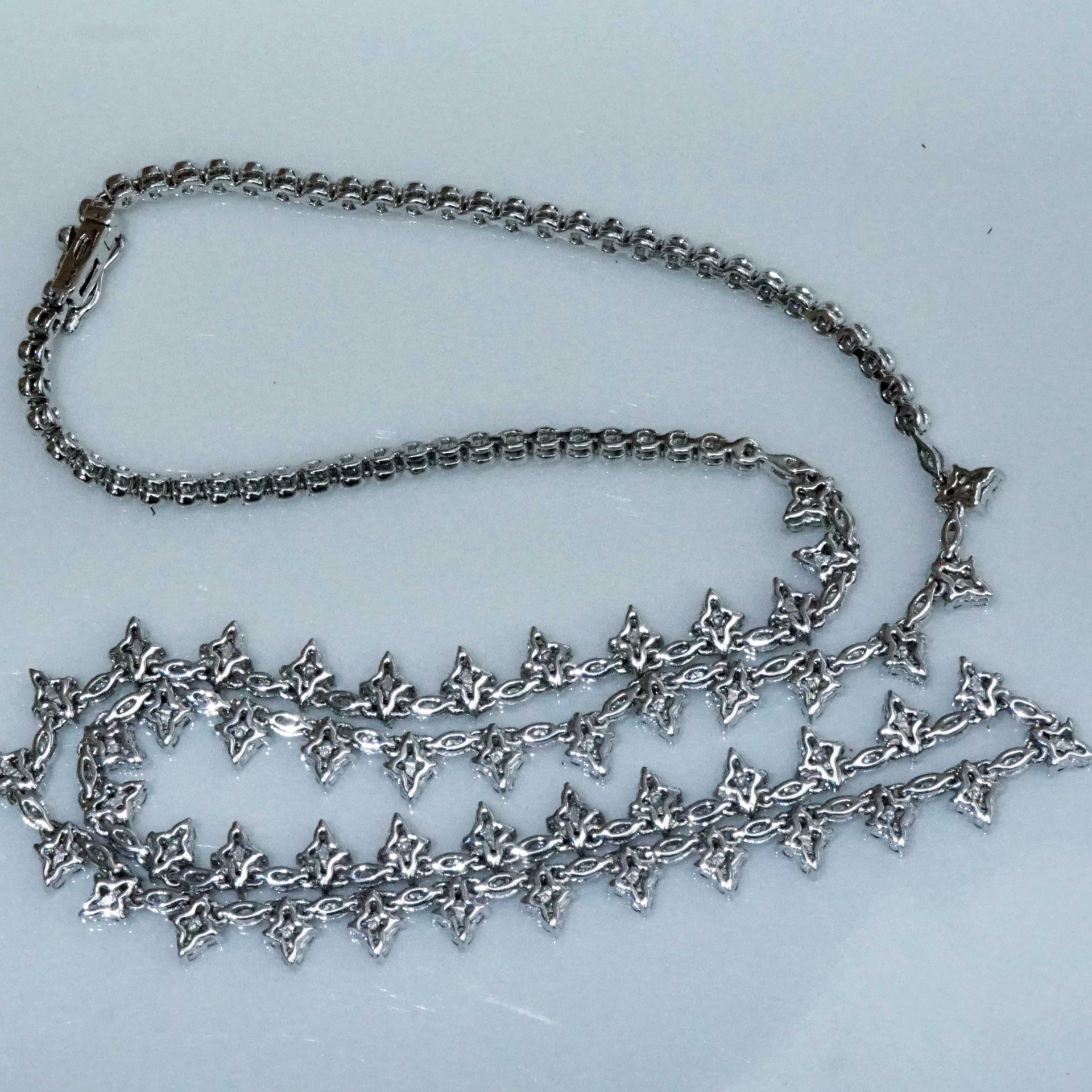 Brillant Collier 4.20 ct 750er Weissgold 360 Vollschliff Brillanten ergeben ein Prachtcollier