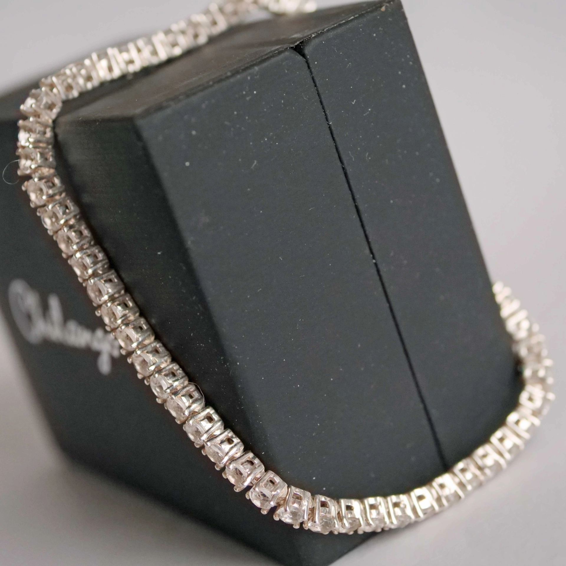 Chilango Armband Bangles Bergkristall Tennisarmband 19,5 cm lang 925 Sterlingsilber