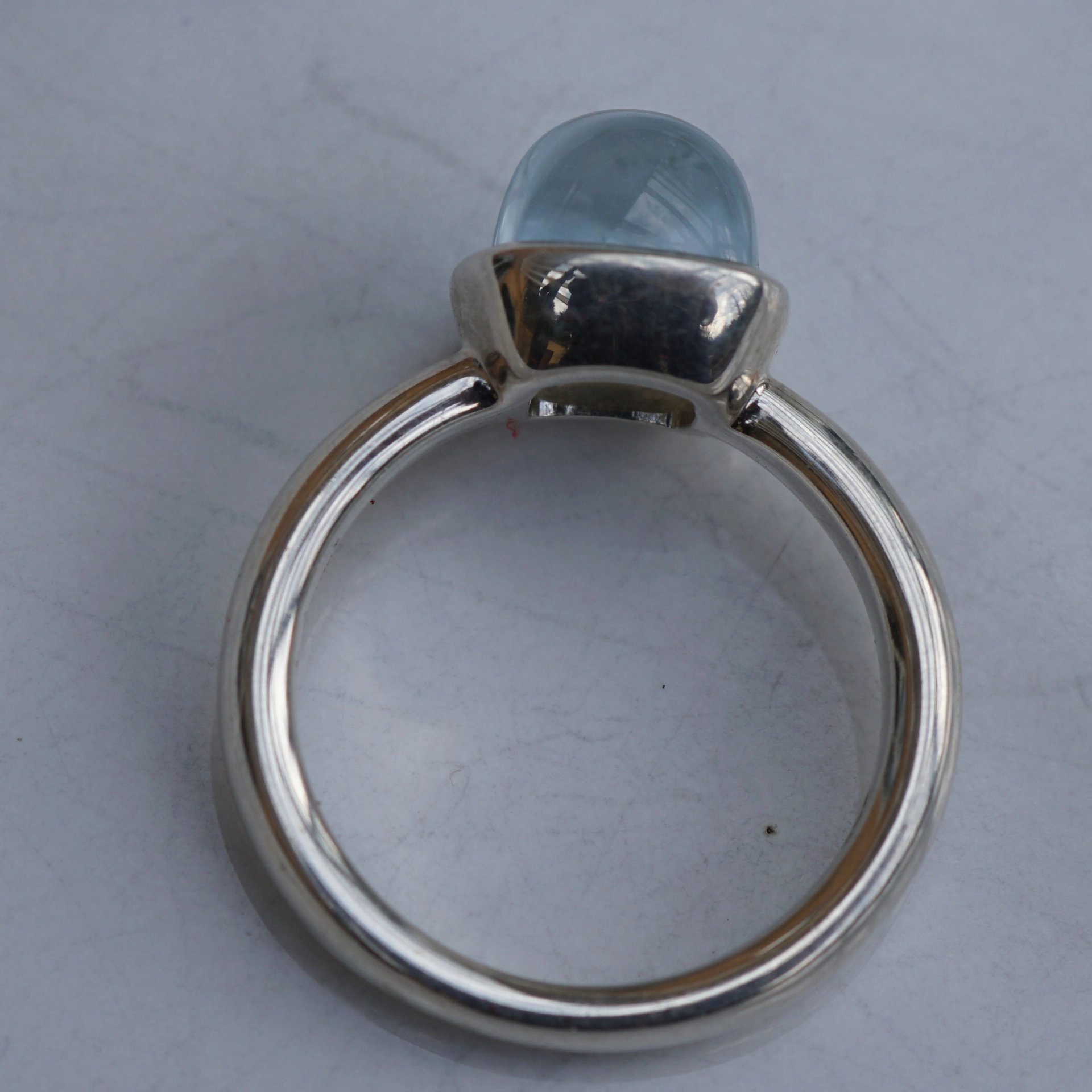 CHILANGO RING TUTENCHAMUN Blautopas mit Perlmut unterlegt  925er Silber neu mit orig. Etui massiv