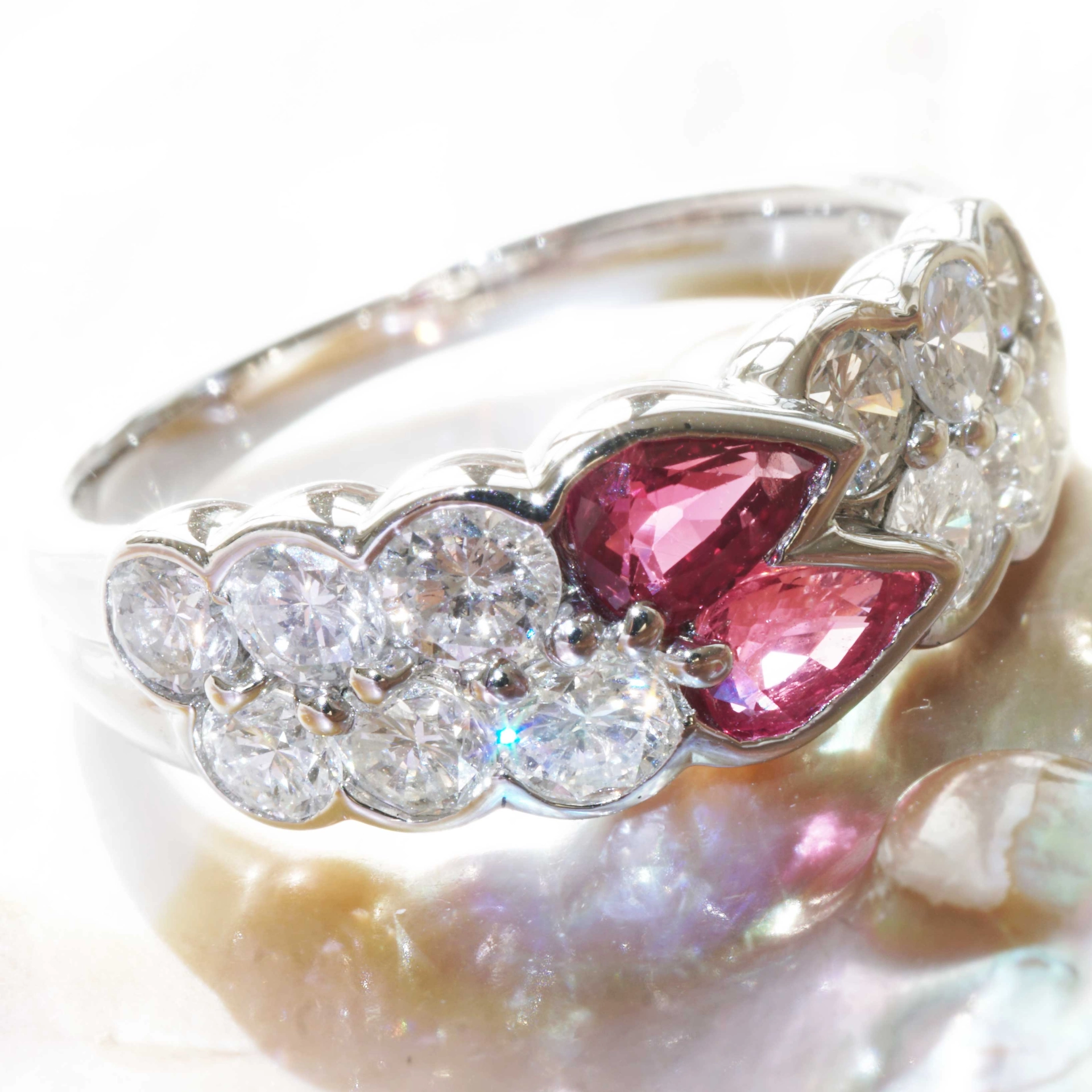 Rubin Brillant Ring 900er Platin 0.72 ct 1.13 ct .....da lächelt einem eine tolle Qualität entgegen