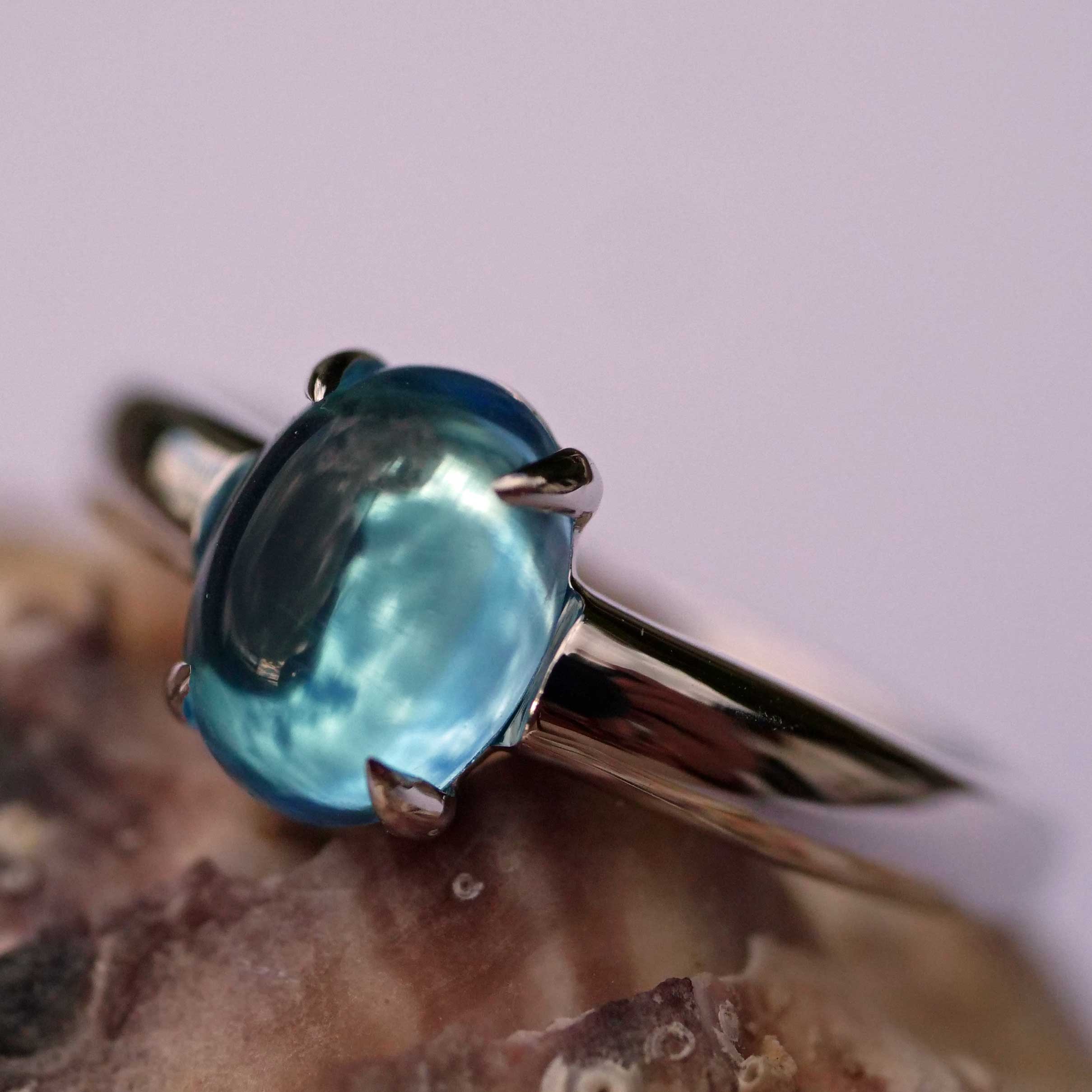 Blautopas Ring 750er Weissgold Ocean Blue....süsse Versuchung...made in Italy...hochwertig 