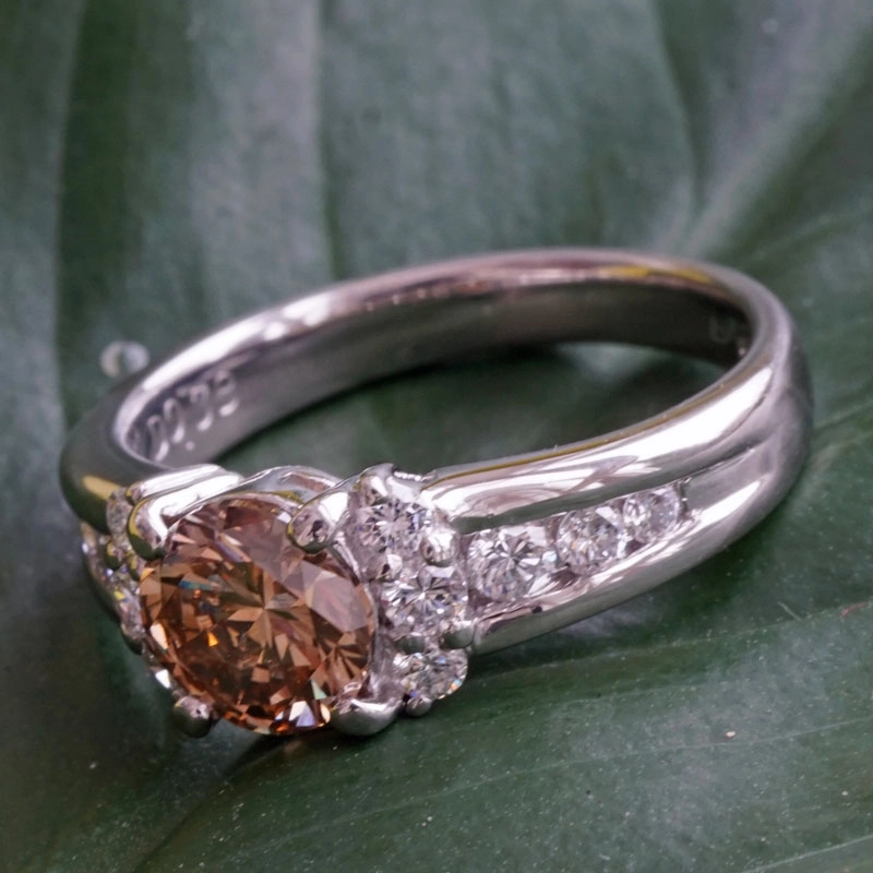 Brillant-Ring-braun-900er-Platin-1.06ct-0.38ct