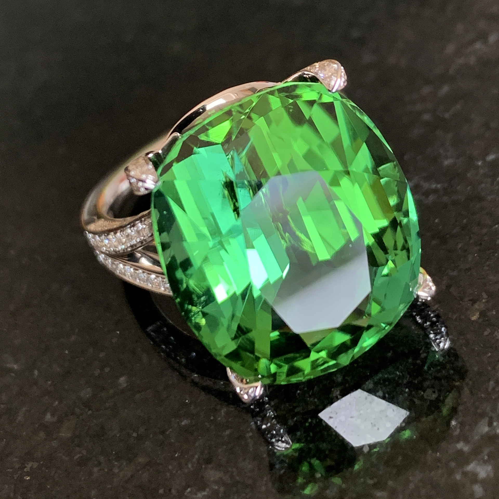 Turmalin Brillant Ring 23 ct 1.10 ct 750er Weissgold Afghanistan unbehandelt..ein Held Deiner Träume