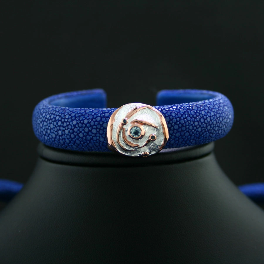 Topas-Saphir-Armreif, 925/-Silber