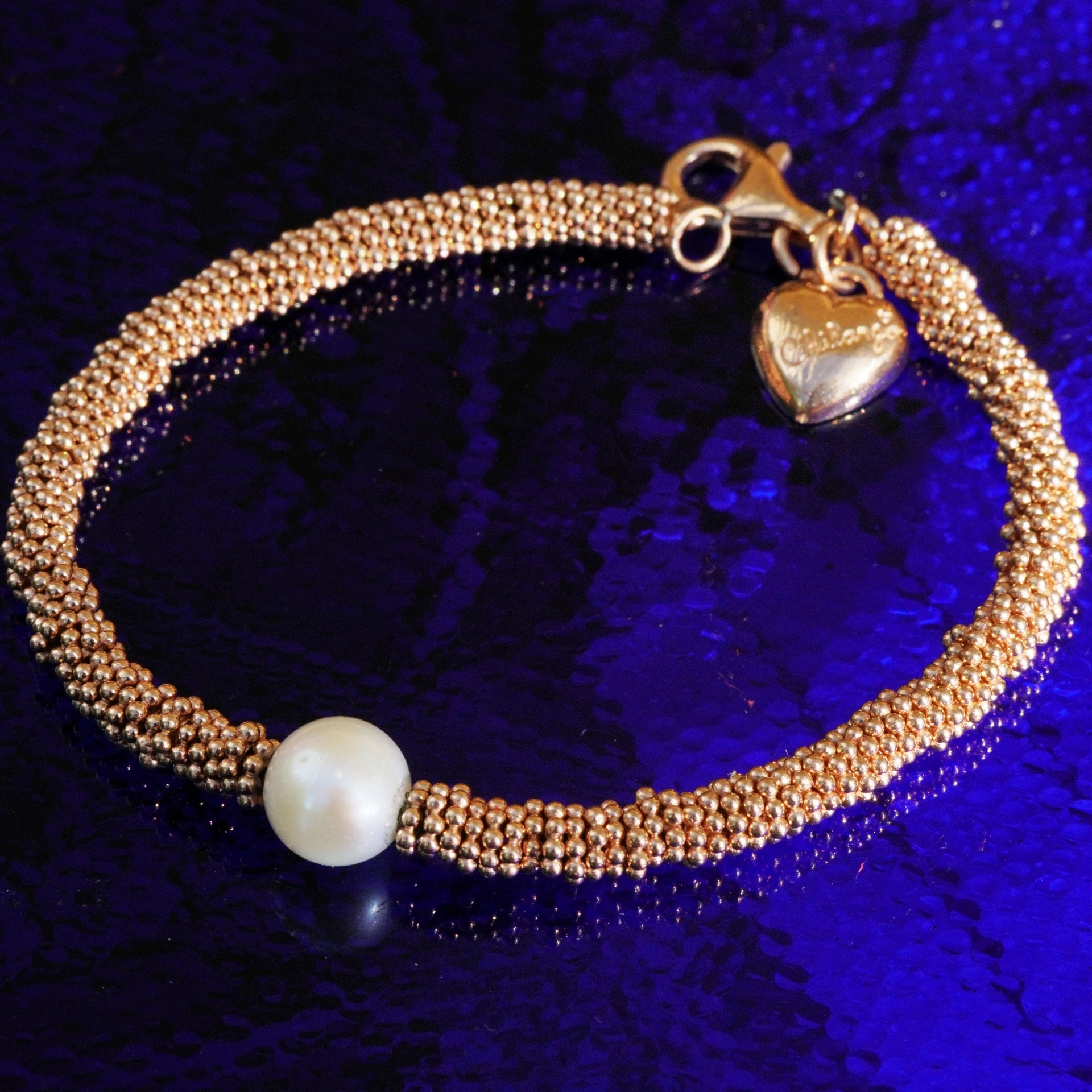 Original Chilango Armband Pearl 925er Silber pinkgoldplated Pearl white