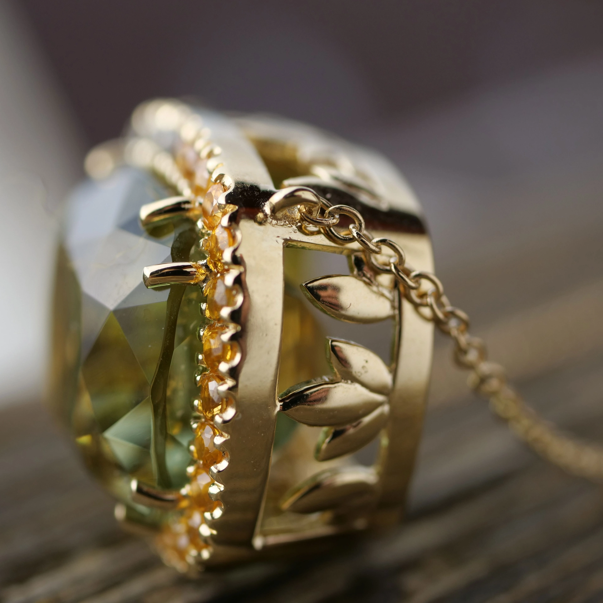 Turmalin Collier 750er Gelbgold 17 ct bicolor AAA+ Afrika grün-gelb....Himmelsfarben