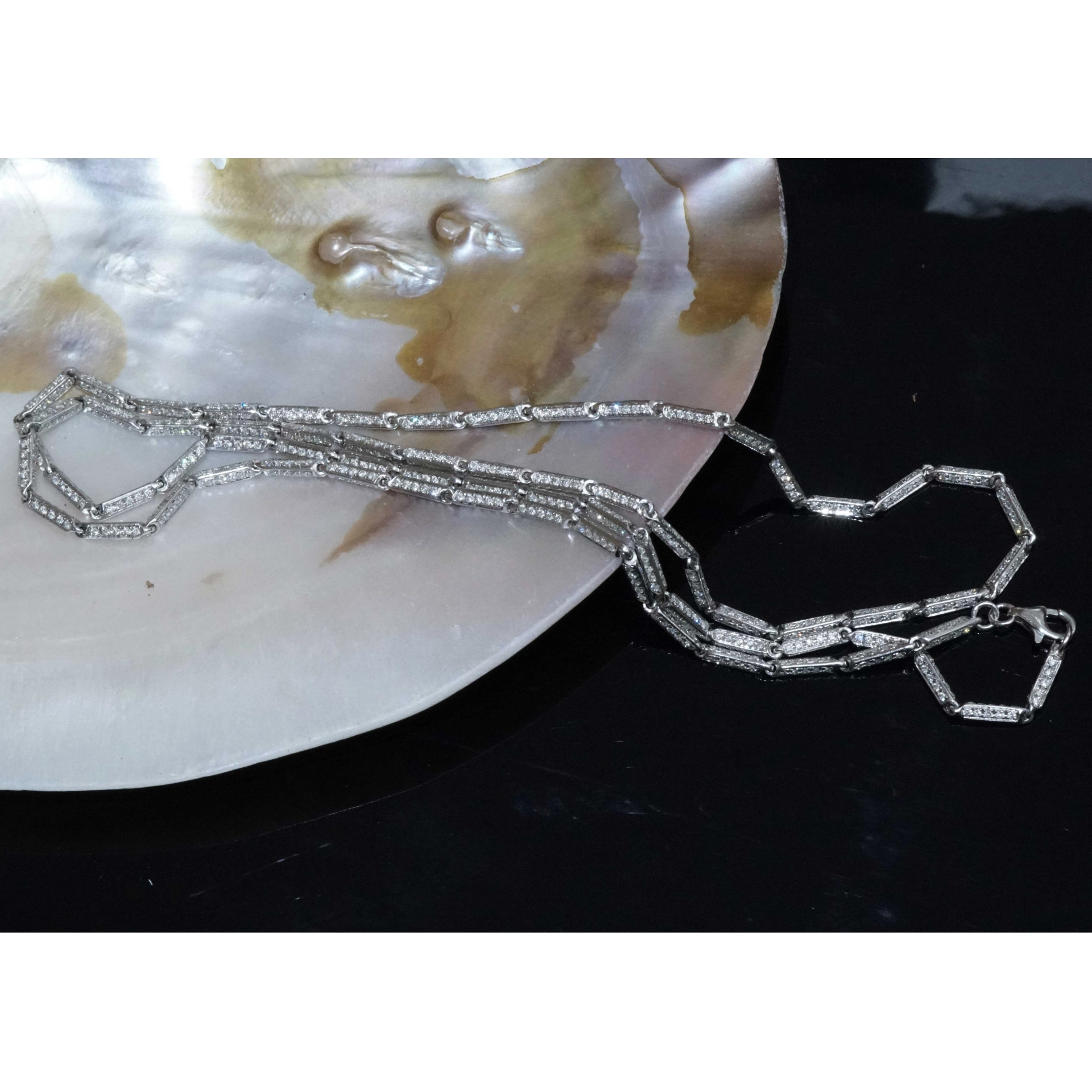Opera Brillant Collier 6.65 ct 750er Weissgold mit  UNGLAUBLICHEN 1050  Vollschliff Brillanten
