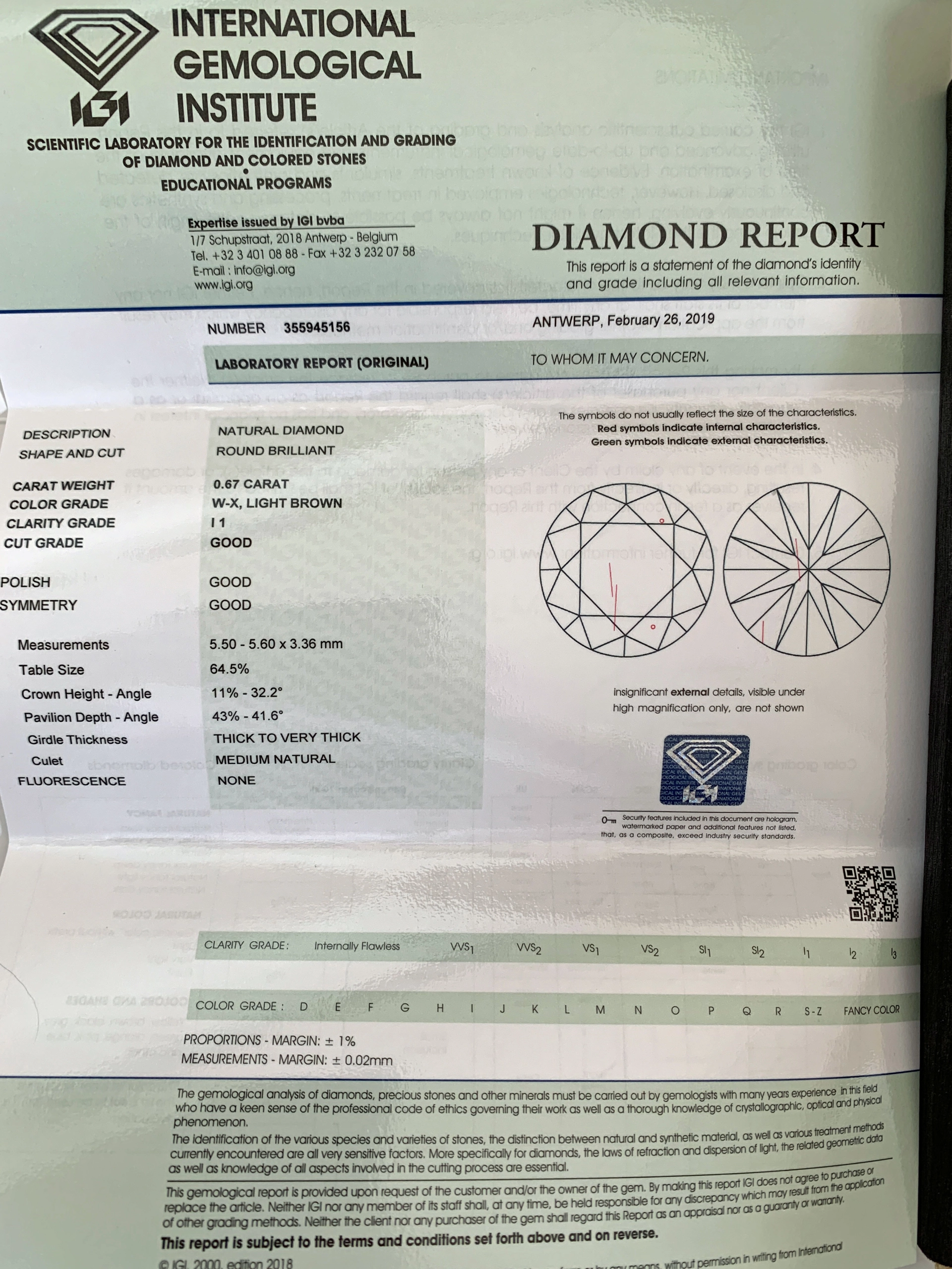Rhodolith Brillant Anhänger 10 ct 0.67ct AAA+ 750er Rosegold IGI Expertise