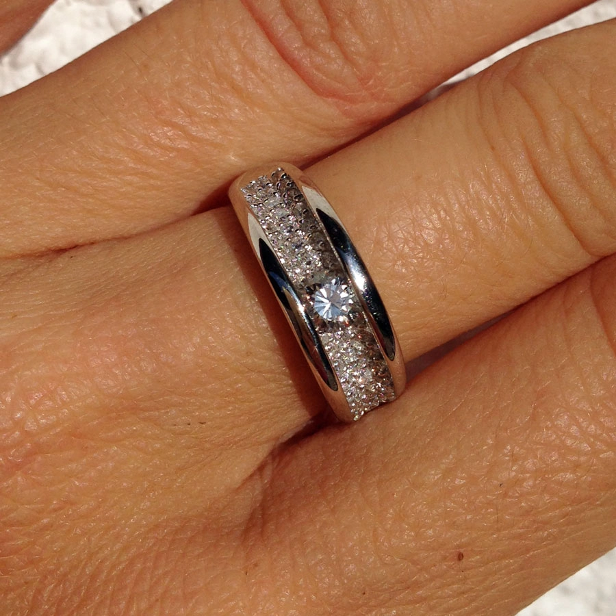 Brillant-Ring, 0.80 ct, 900er-Platin