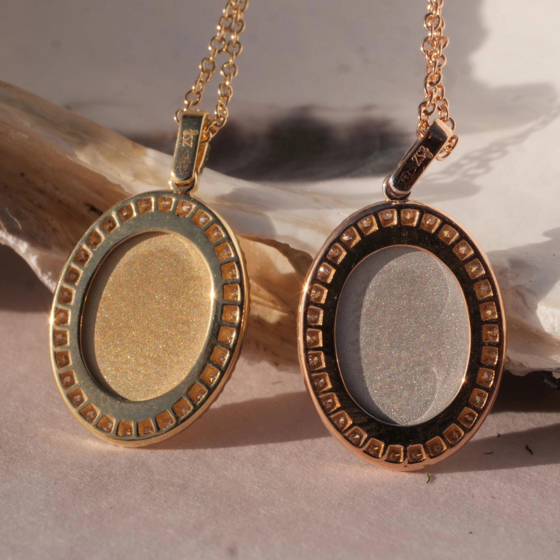 Brillant Madonnen Anhänger 750er Weissgold und Rosegold m. Kette 20 x 11,5 mm...so stylish...hippiwi