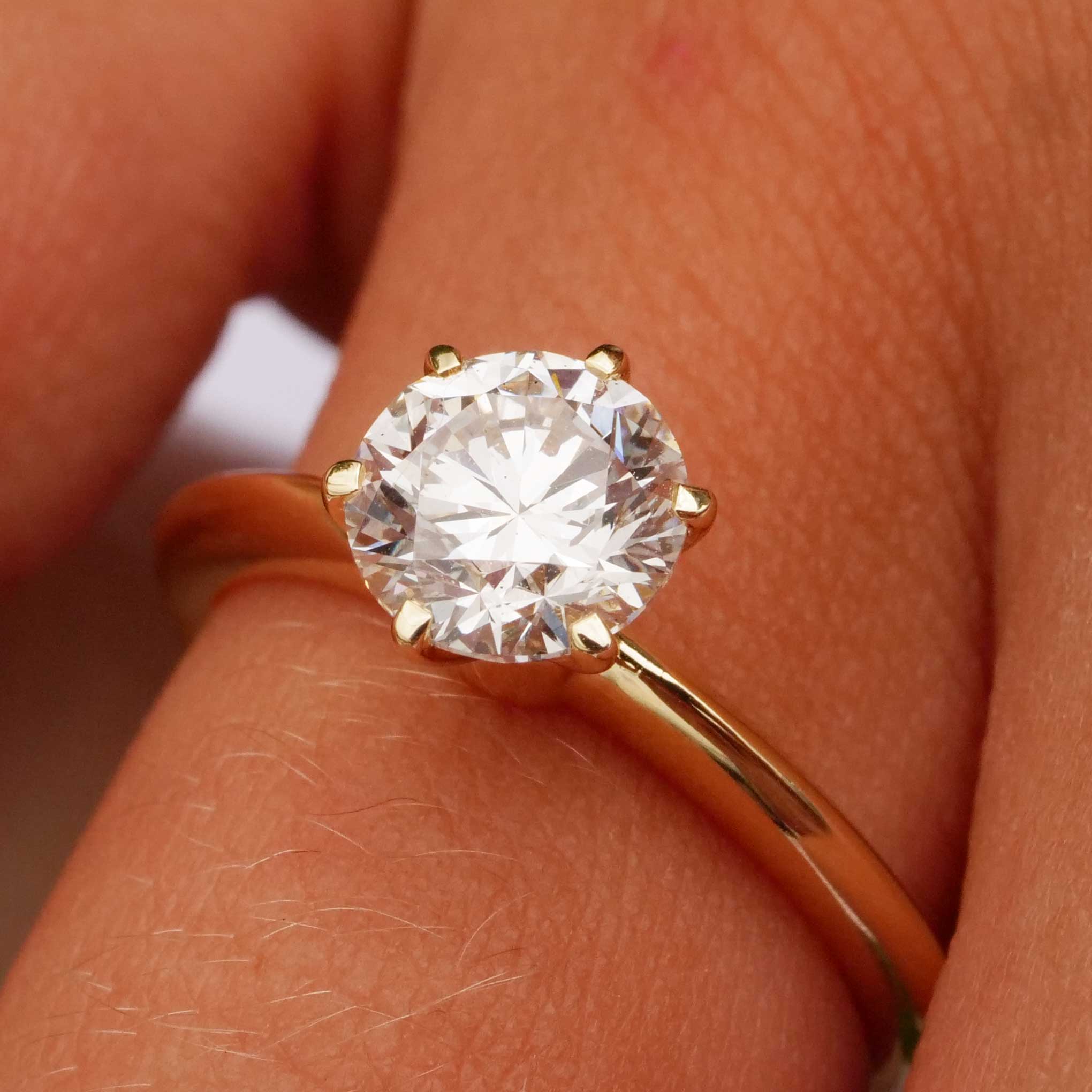 Brillant Ring 1.17 ct TW VS Labor Diamanten in 585er Gelbgold.... für ein Bruchteil des Naturdiamant Preises  