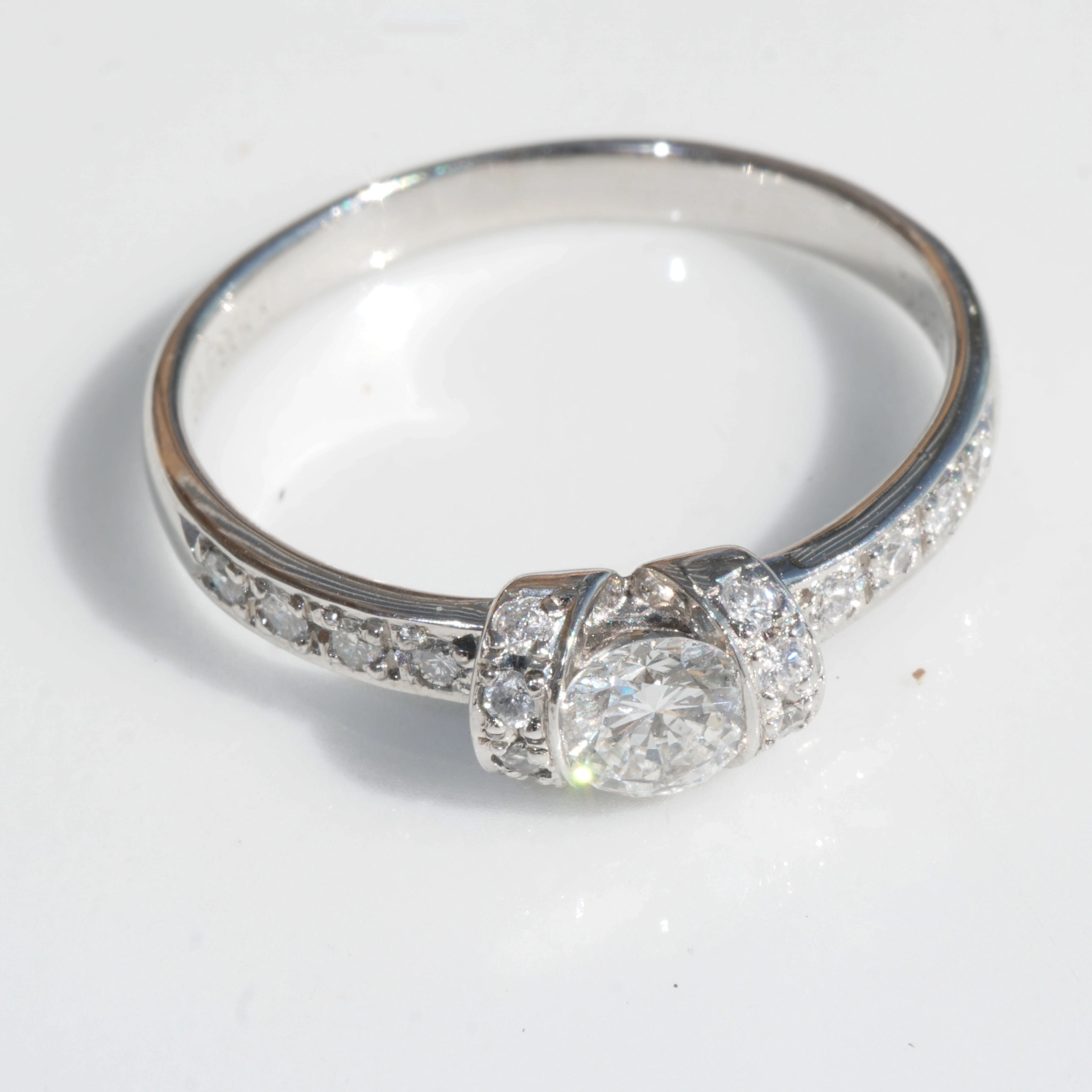 Solitär Brillant Ring 900er Platin 0.337 ct 0.18 ct TW VS-SI Tolle Brillanz Tolles Design