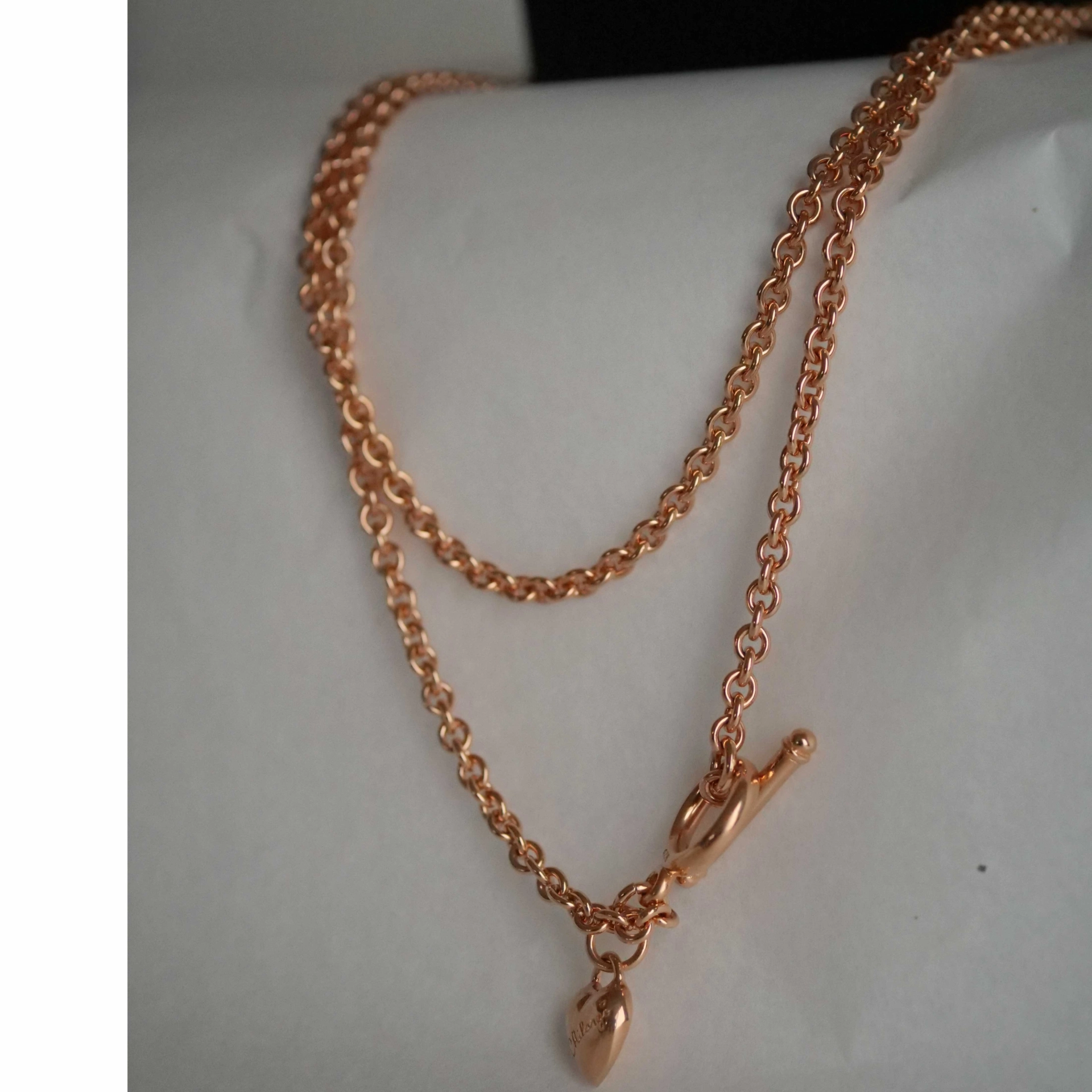 Chilango Kette fine Luxury 85 cm 925er Silber 4 mm breit soo massiv rosevergoldet