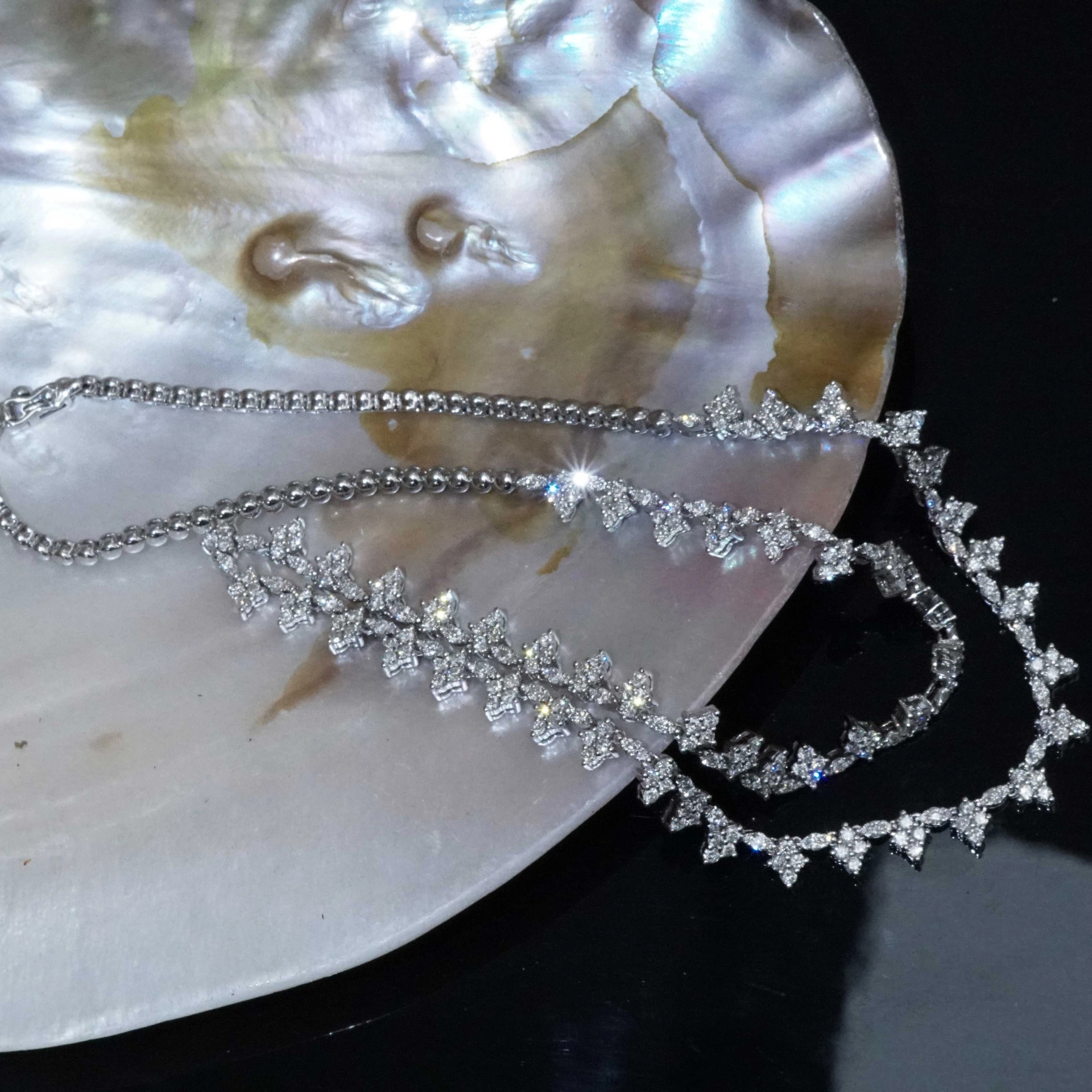 Brillant Collier 4.20 ct 750er Weissgold 360 Vollschliff Brillanten ergeben ein Prachtcollier