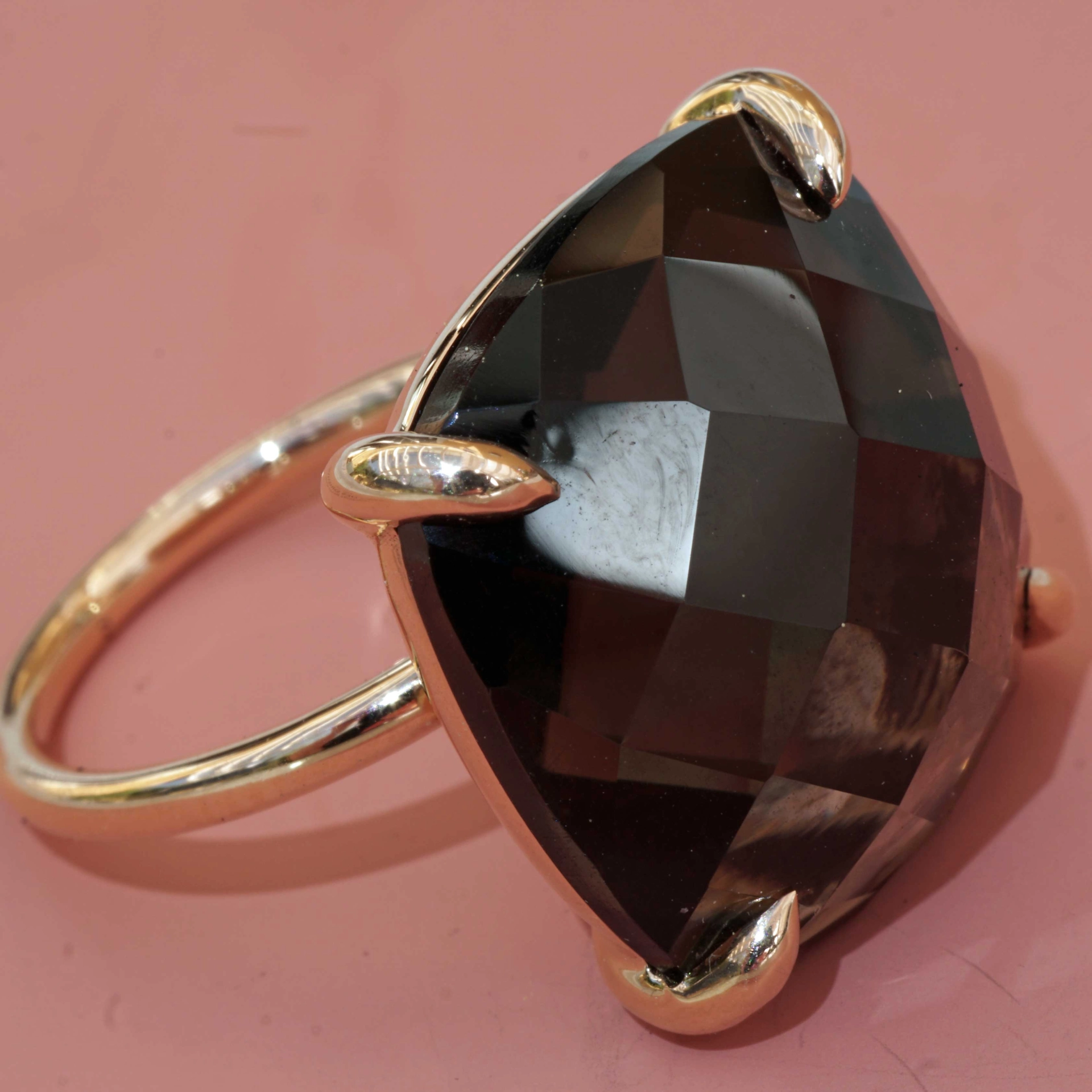 Rauchquarz Ring XXL 750er Rosegold made in Valenza (Italien)..toller vielseitiger Kombinationsring