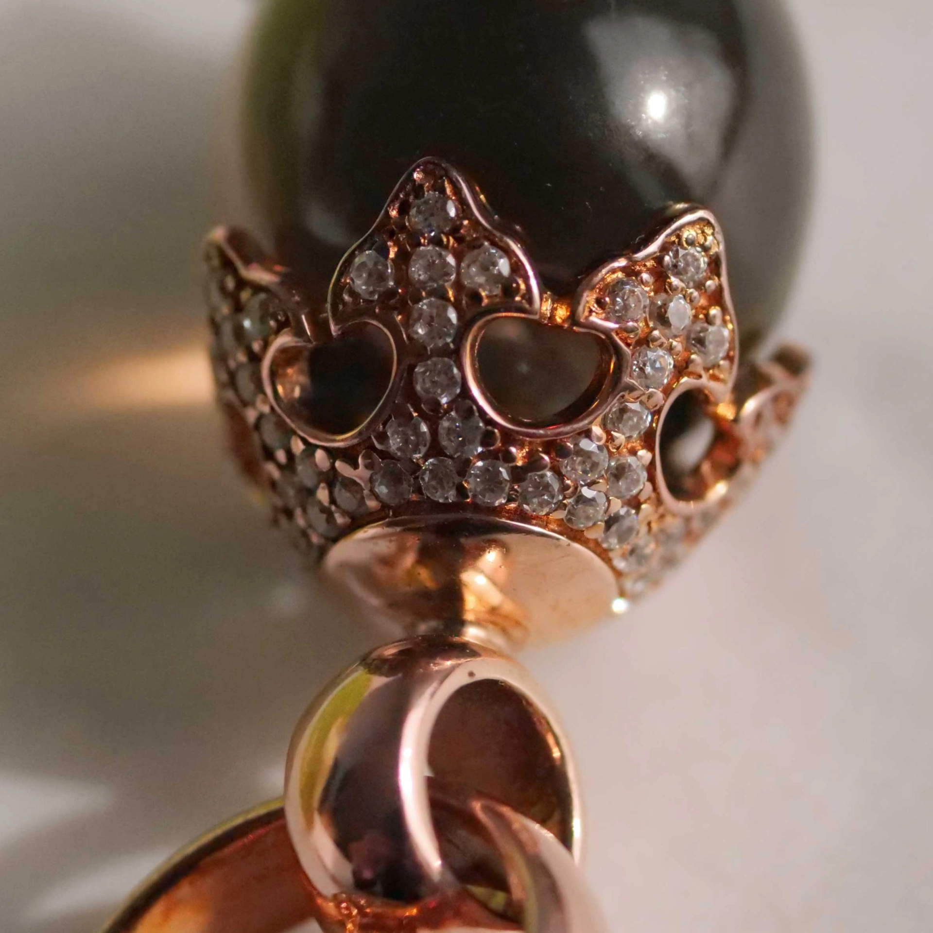 Original Chilango Anhänger Crystal Crown Rauchquarz white Circonia 925er Silber 18 kt vergoldet
