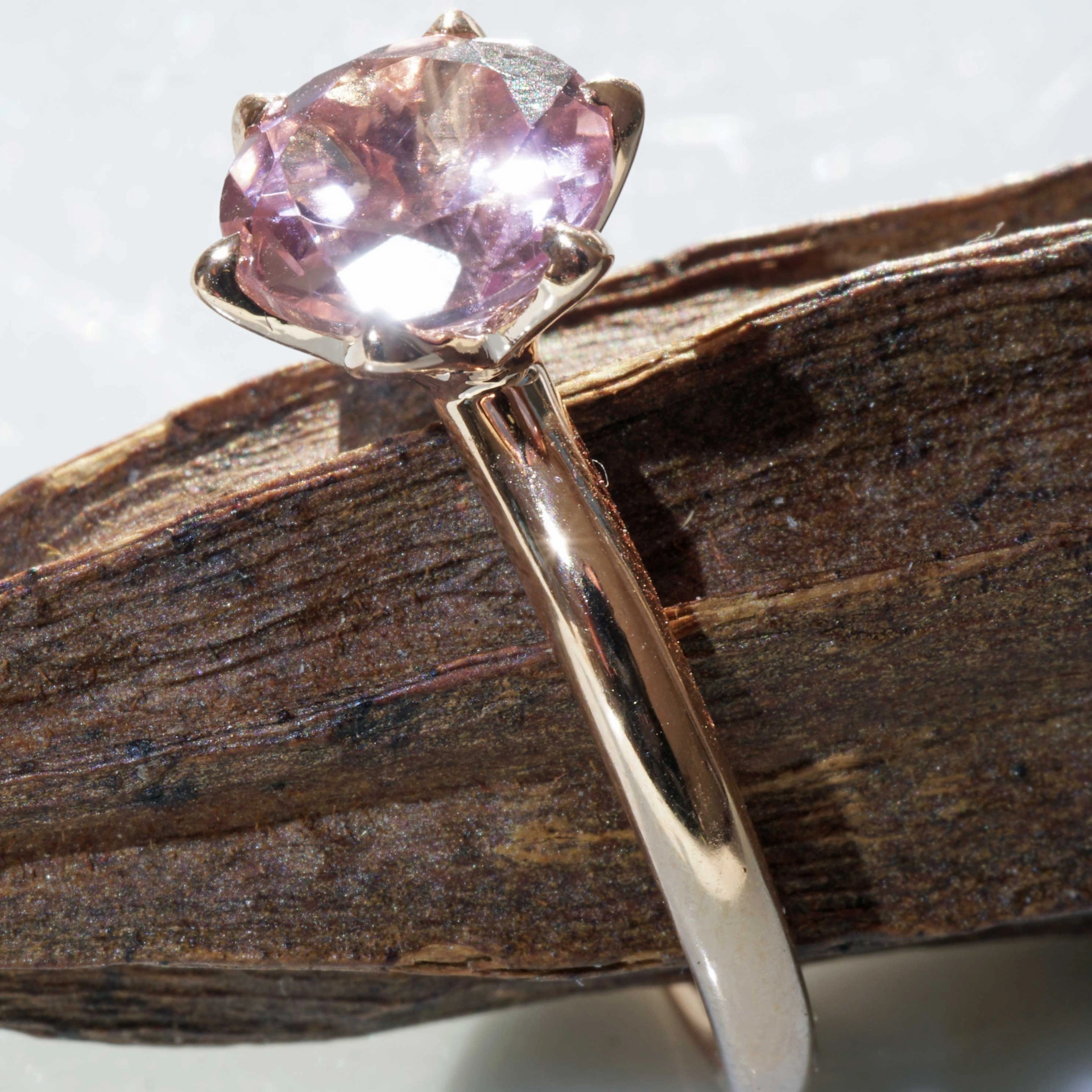 Bestseller Kombinationsring..pink Turmalin Ring in 750er Rosegold hergestellt in Valenza...toll mass