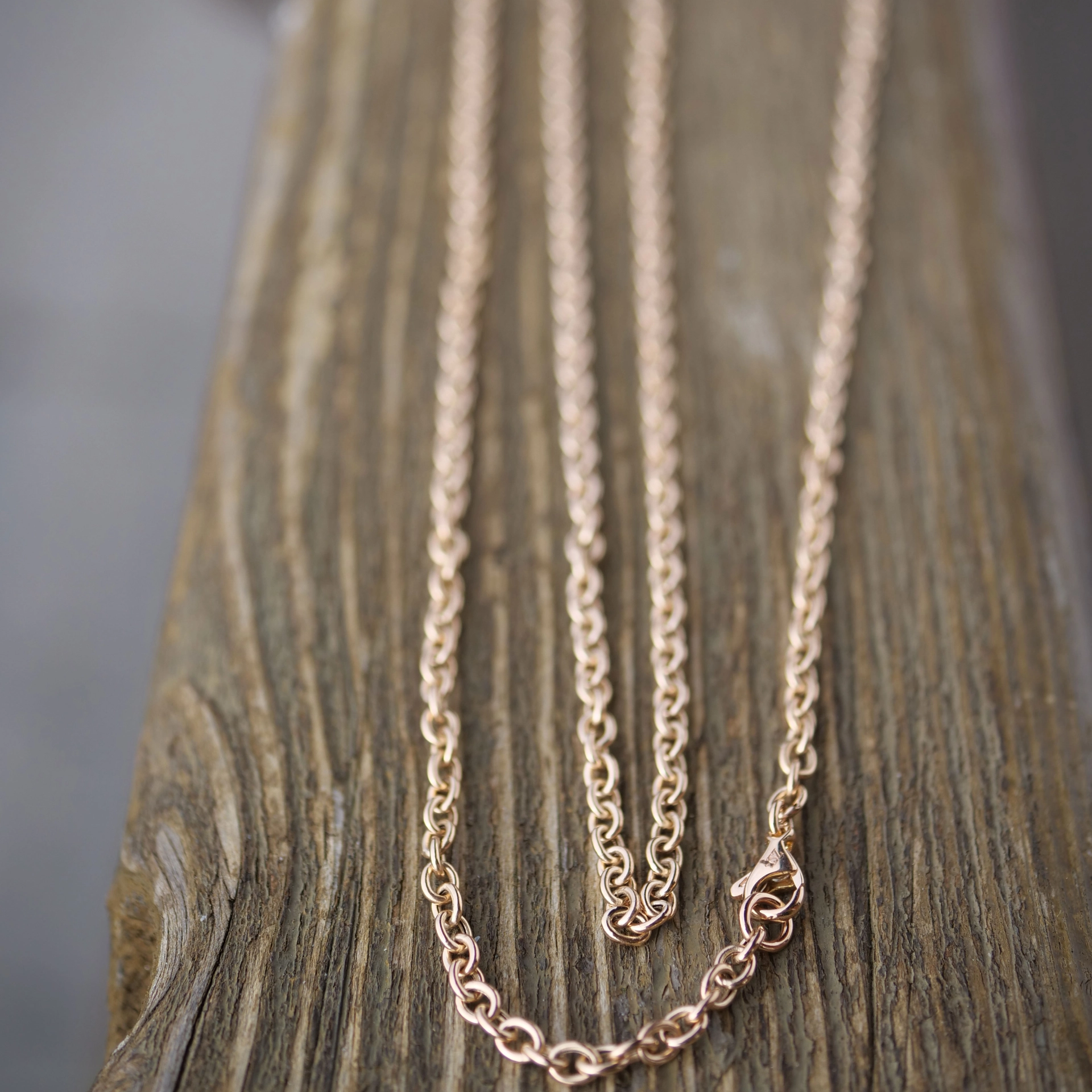Rundankerkette 750er Rosegold 3,5 mm D. 80 cm lang