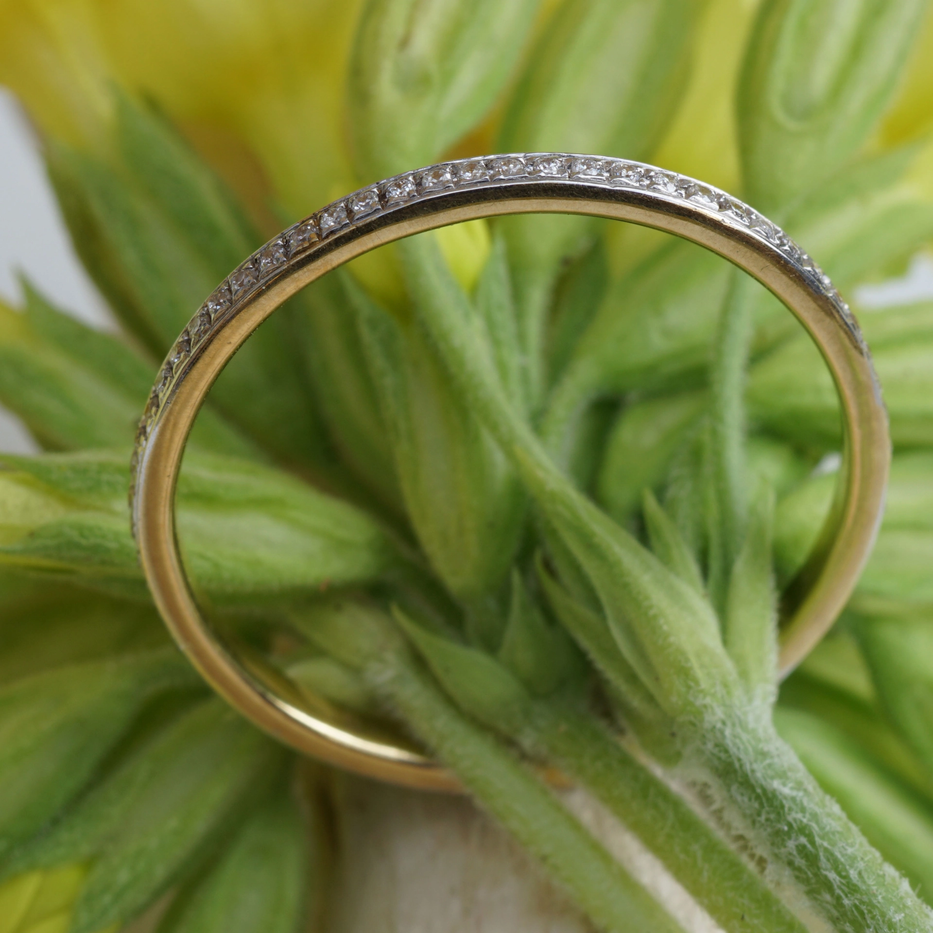 Brillant Memoire Ring 0.15 ct W-TCR / SI-P 750er Gold New Age idealer Kombinationsring