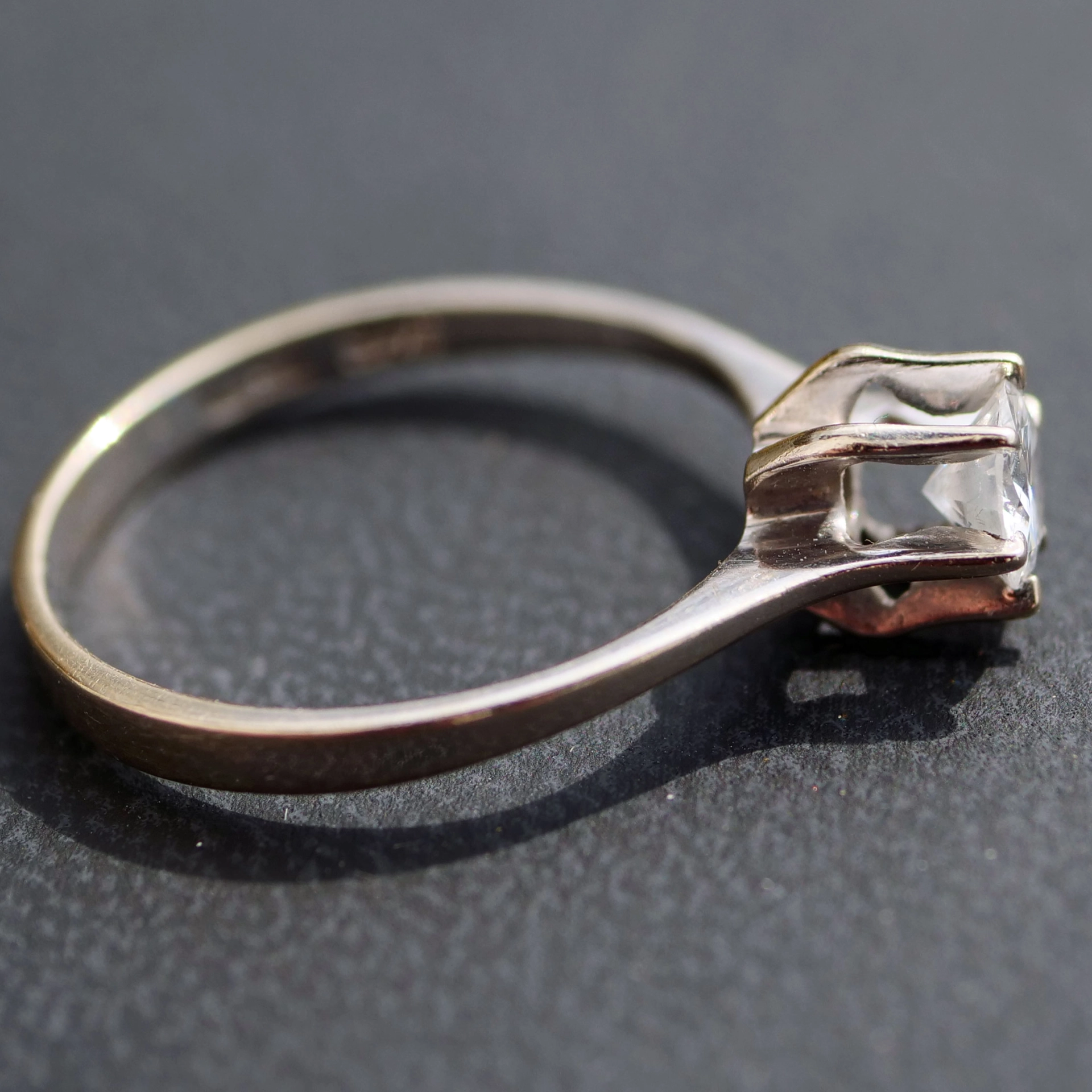 Brillant Ring 0.45 ct W / VS 585 Weissgold Vintage um 1980