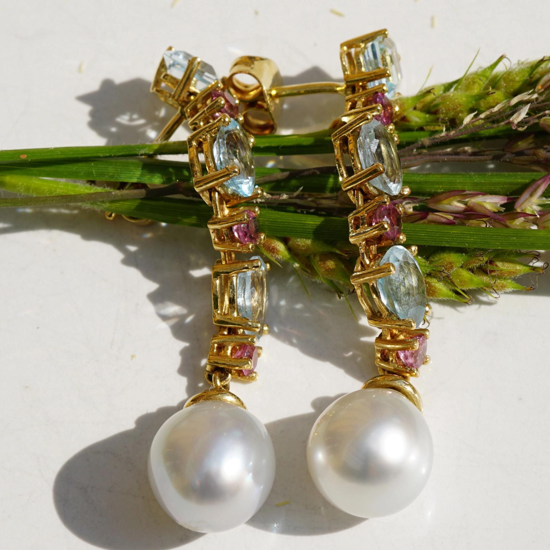 Edelstein Südsee Zuchtperl Ohrhänger 750er Gold Top Qualitäten