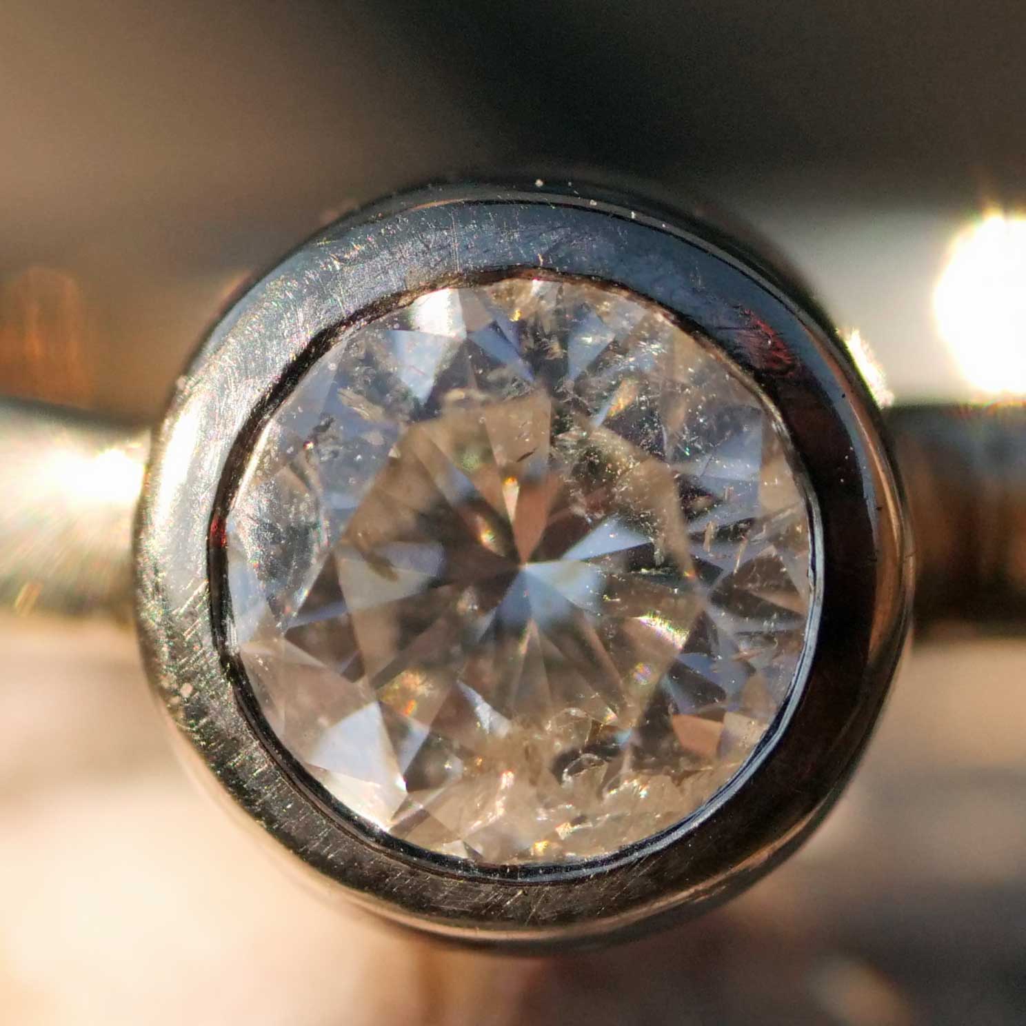 Brillant Ring 0.80 ct 585er Weissgold Weiss P2 im Übergangsschliff mit toller Brillanz