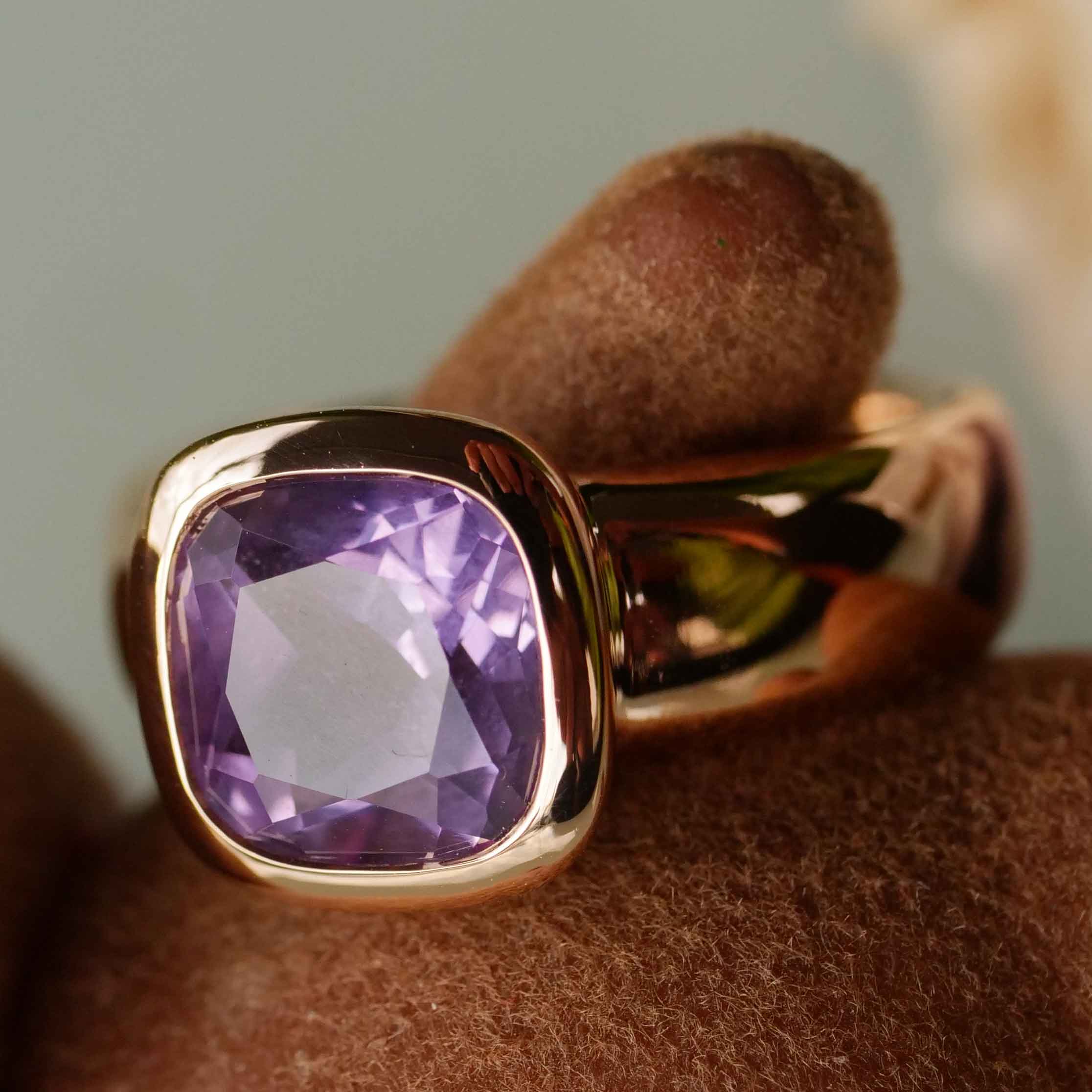 Amethyst Ring 750er Rosegold Valenza .....bella Italia....kleiner Kardinalring...so trendy