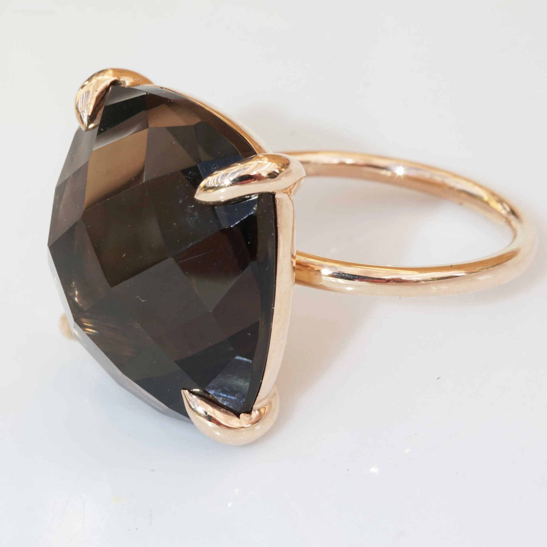 Rauchquarz Ring XXL 750er Rosegold made in Valenza (Italien)..toller vielseitiger Kombinationsring