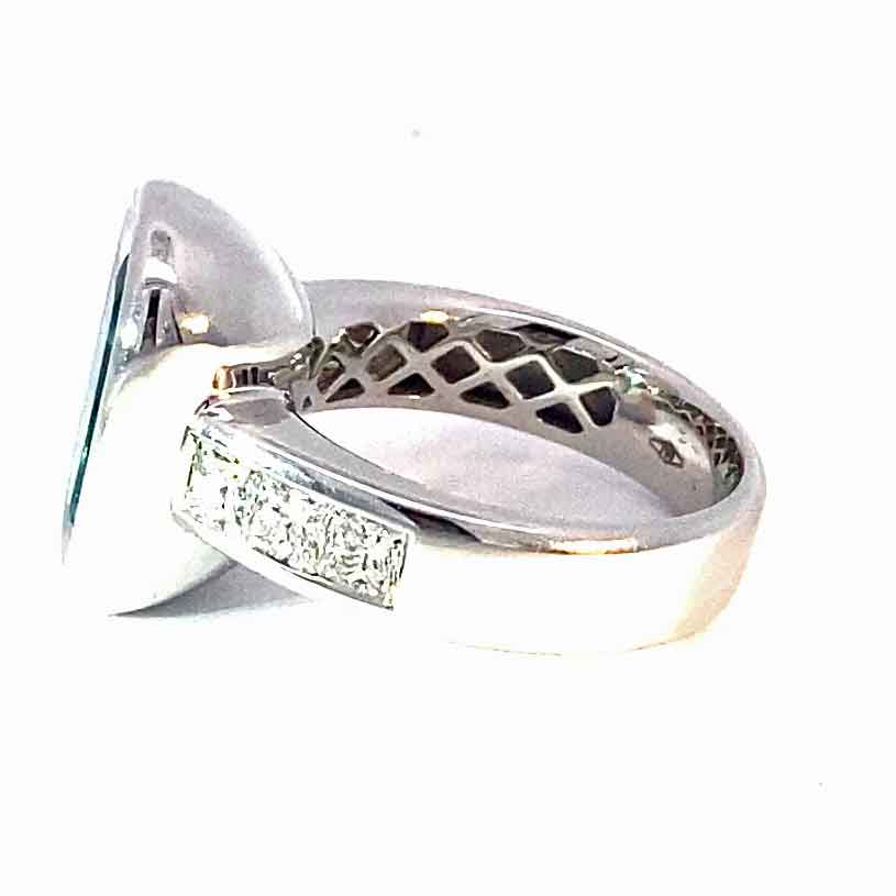 Turmalin Diamant Ring 750er Weissgold Neon Blau Tiffany Blue Afghanistan 8.05 ct Investment Edelstein selten