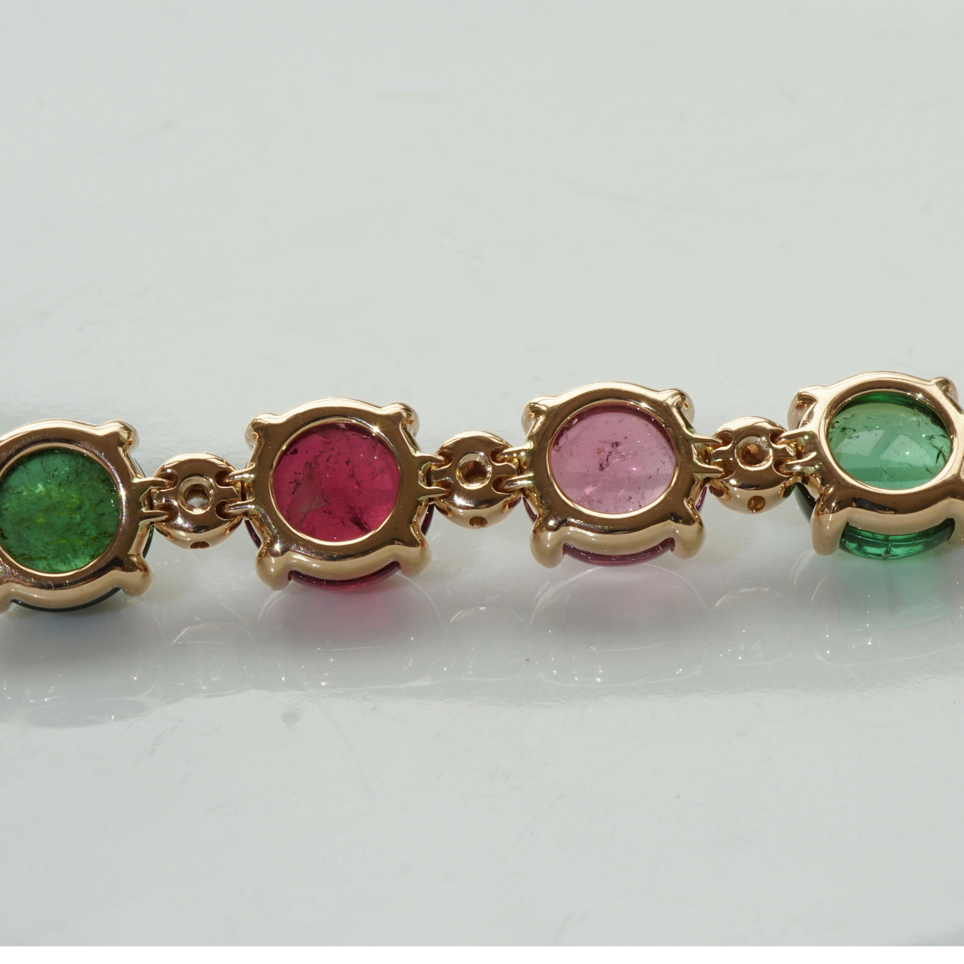 Turmalin Brillant Armband 750er Rosegold 49.62 ct 0.26 ct Exclusiv Edition Valenza multicolor