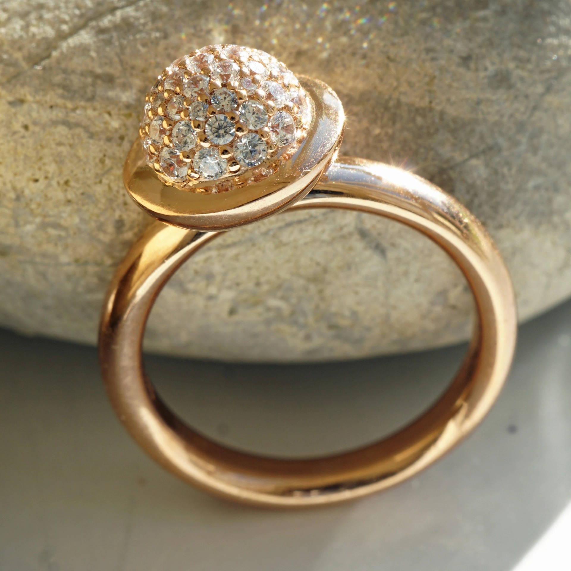 Chilango Ring Circonia White 925er Silber Pink Gold plated m. orig.Etiu