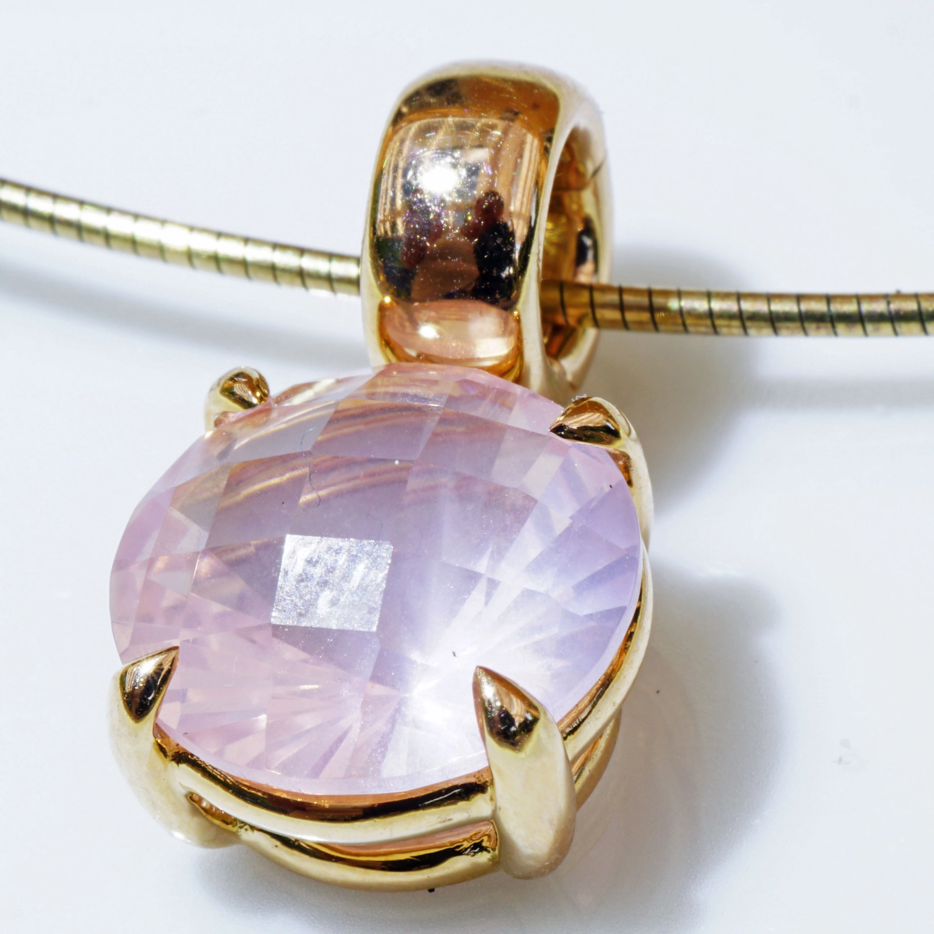 Rosenquarz Anhänger 750er Roségold toller Schliff ! aus Traditionsgoldschmiede in Valenza