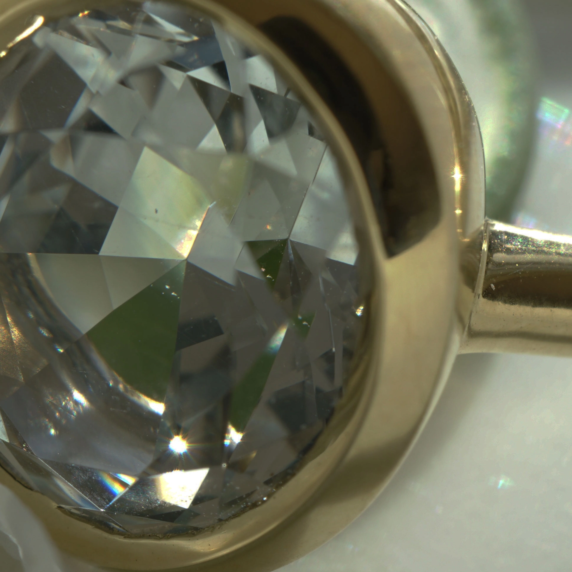 Goshenit Beryll Ring 4.82 ct 750er Gelbgold Mosambik...farblose Reinform