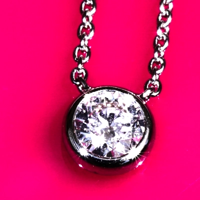 Brillant Collier rund 0.50 ct D hochfeines weiss SI1 5.09 - 5.15 x 3.05 mm GIA Gutachten 750er Weiss