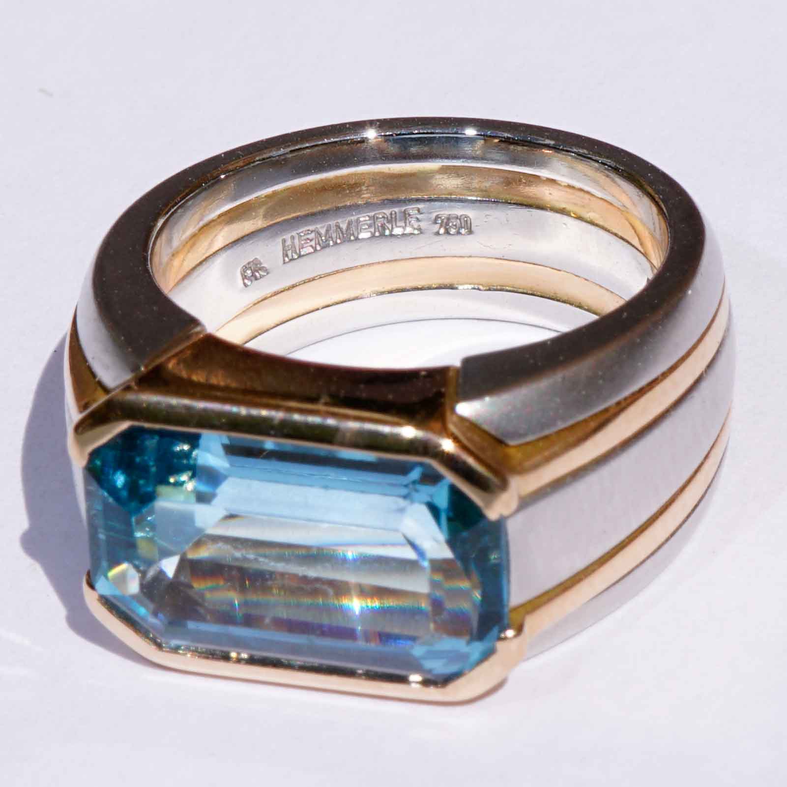 Hemmerle München Armreif und Ring 750er Gold Platin 16 ct und 5 ct Santa Maria Farbe 