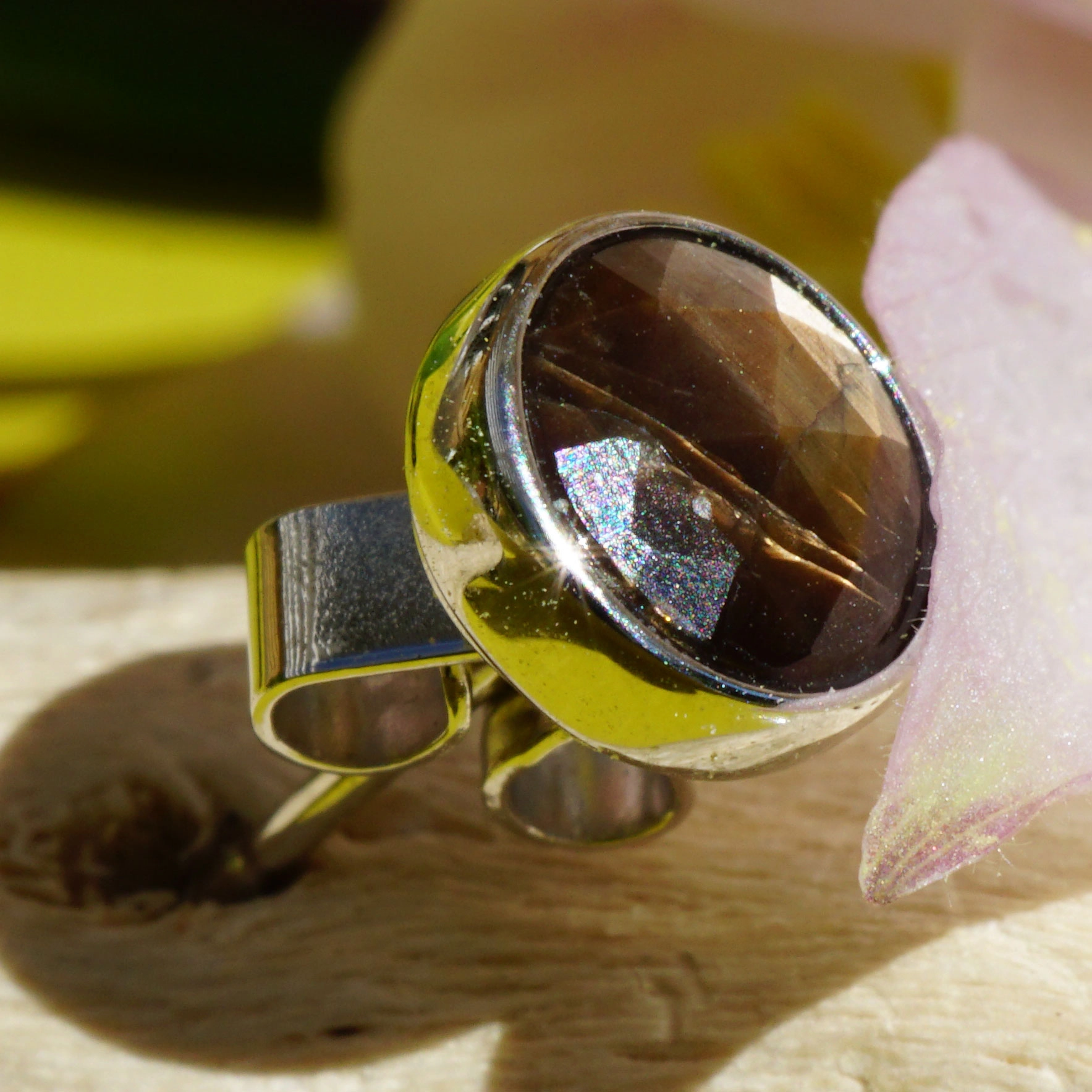 Saphir Ohrstecker in 750er Weissgold einzeln  1.04 ct AAA+ seltene coole Goldfarbe unbehandelt