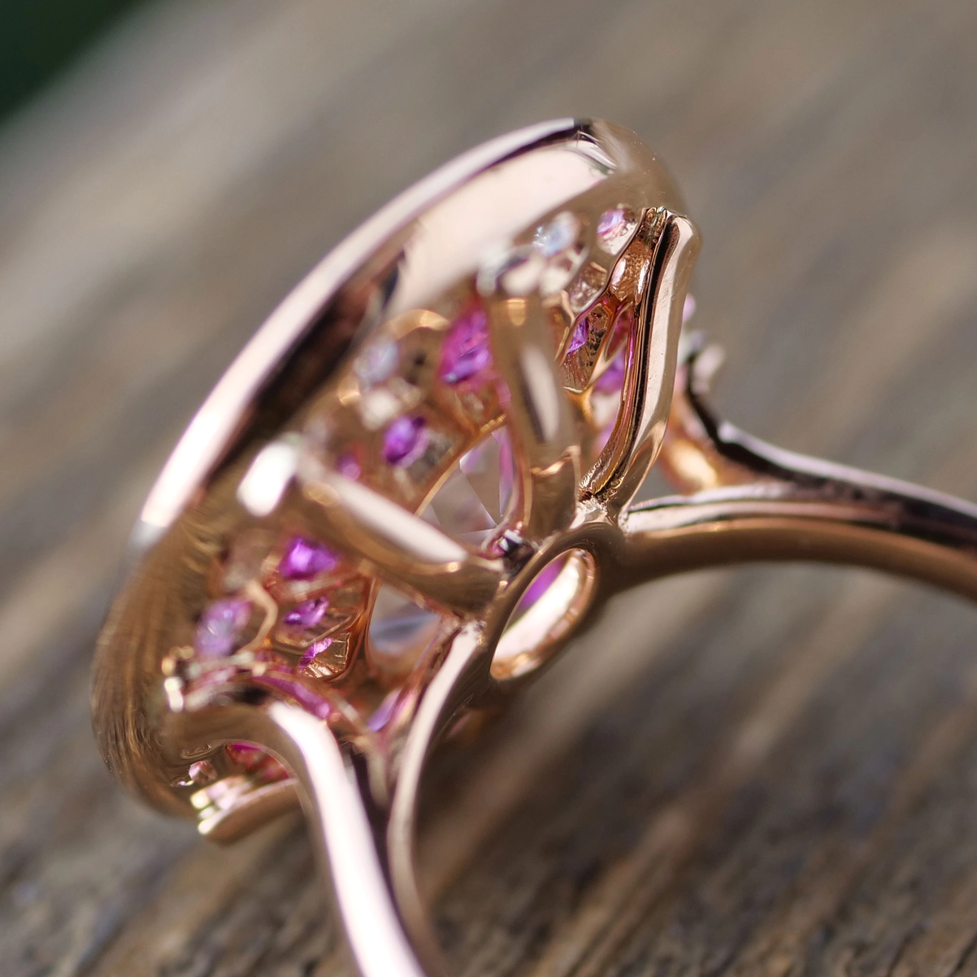 Morganit Saphir Brillant Ring 750er Rosegold.....Power of Love....mystische Farben