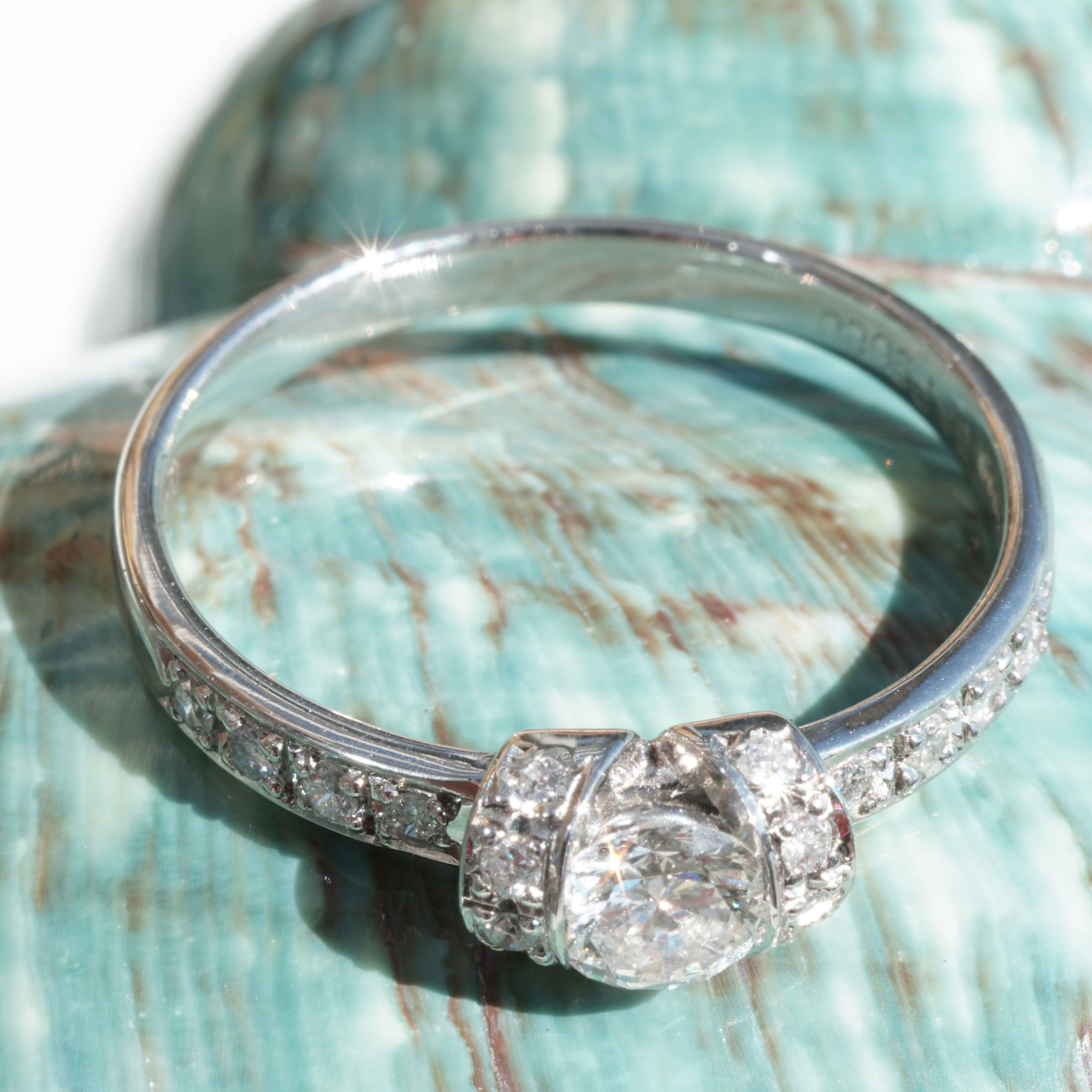 Solitär Brillant Ring 900er Platin 0.337 ct 0.18 ct TW VS-SI Tolle Brillanz Tolles Design