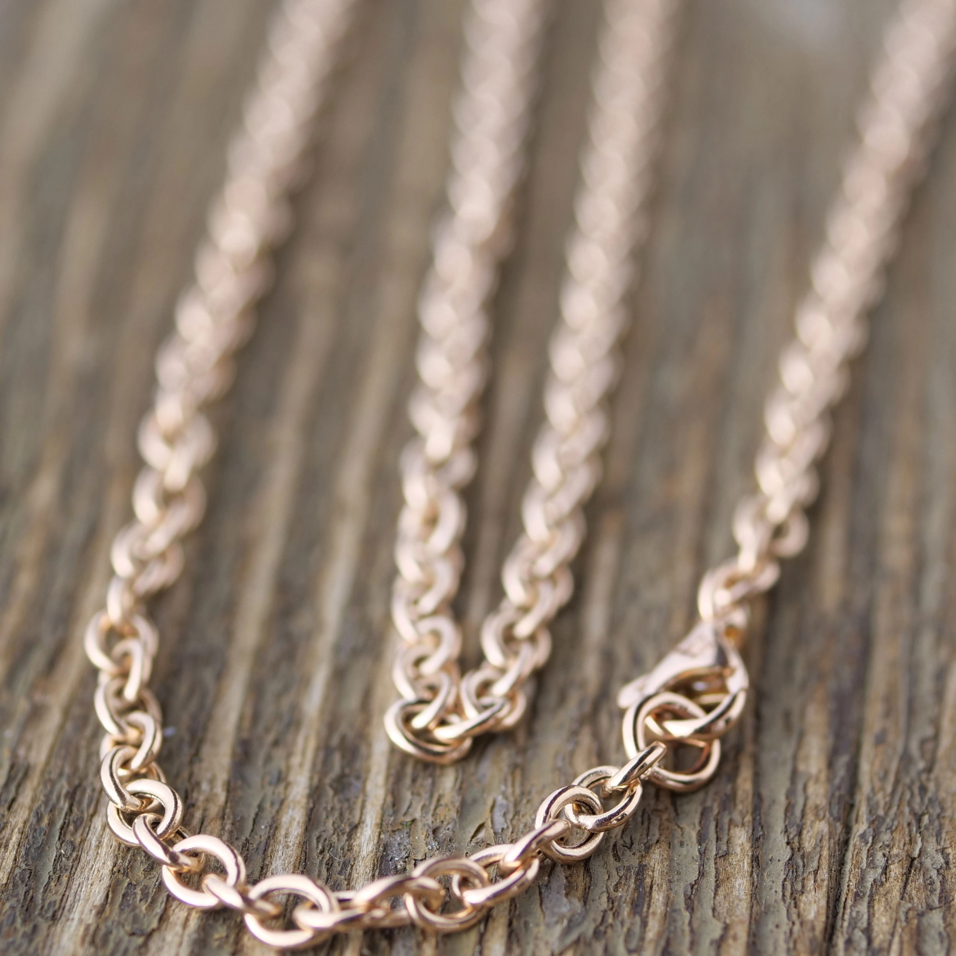 Rundankerkette 750er Rosegold 3,5 mm D. 80 cm lang