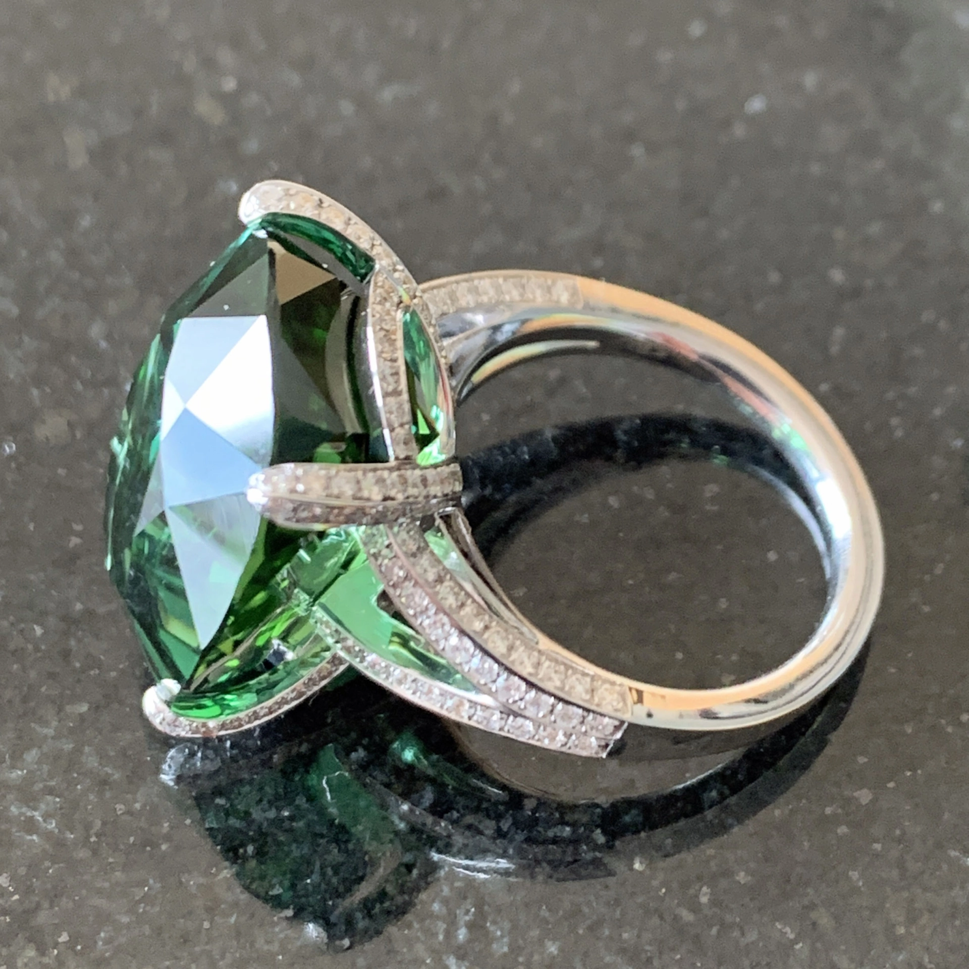 Turmalin Brillant Ring 23 ct 1.10 ct 750er Weissgold Afghanistan unbehandelt..ein Held Deiner Träume