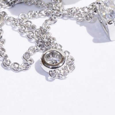 Brillant Collier rund 0.50 ct D hochfeines weiss SI1 5.09 - 5.15 x 3.05 mm GIA Gutachten 750er Weiss