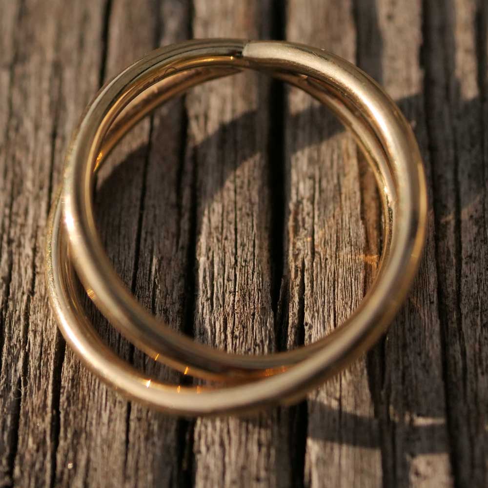 Guido Maria Kretschmer Jewellery Doppelschienen Ring in 375 Gelbgold 17 mm D.