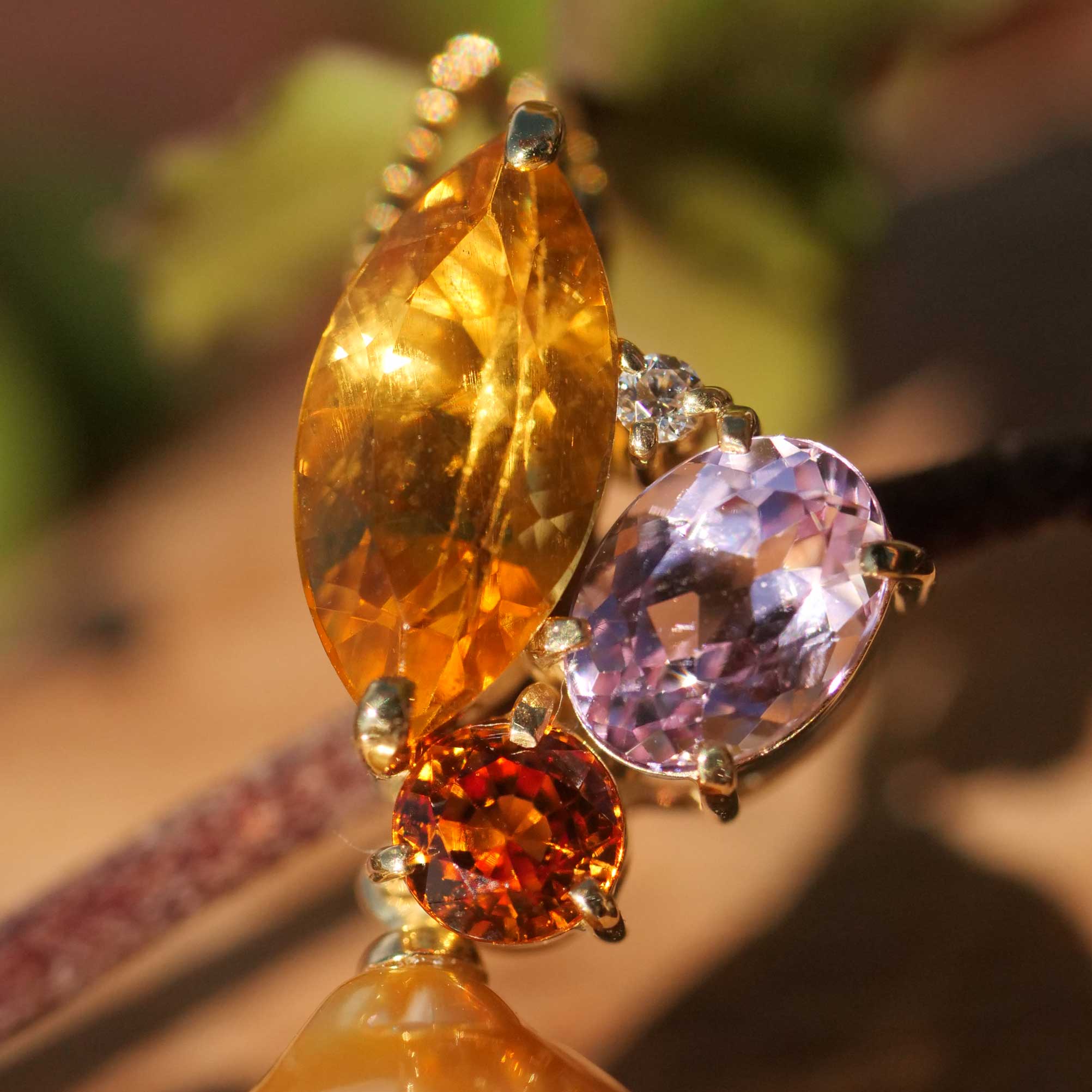 Südsee Perl Edelstein Brillant Anhänger mit Kette 750er Gelbgold...Multi Paradies Farben