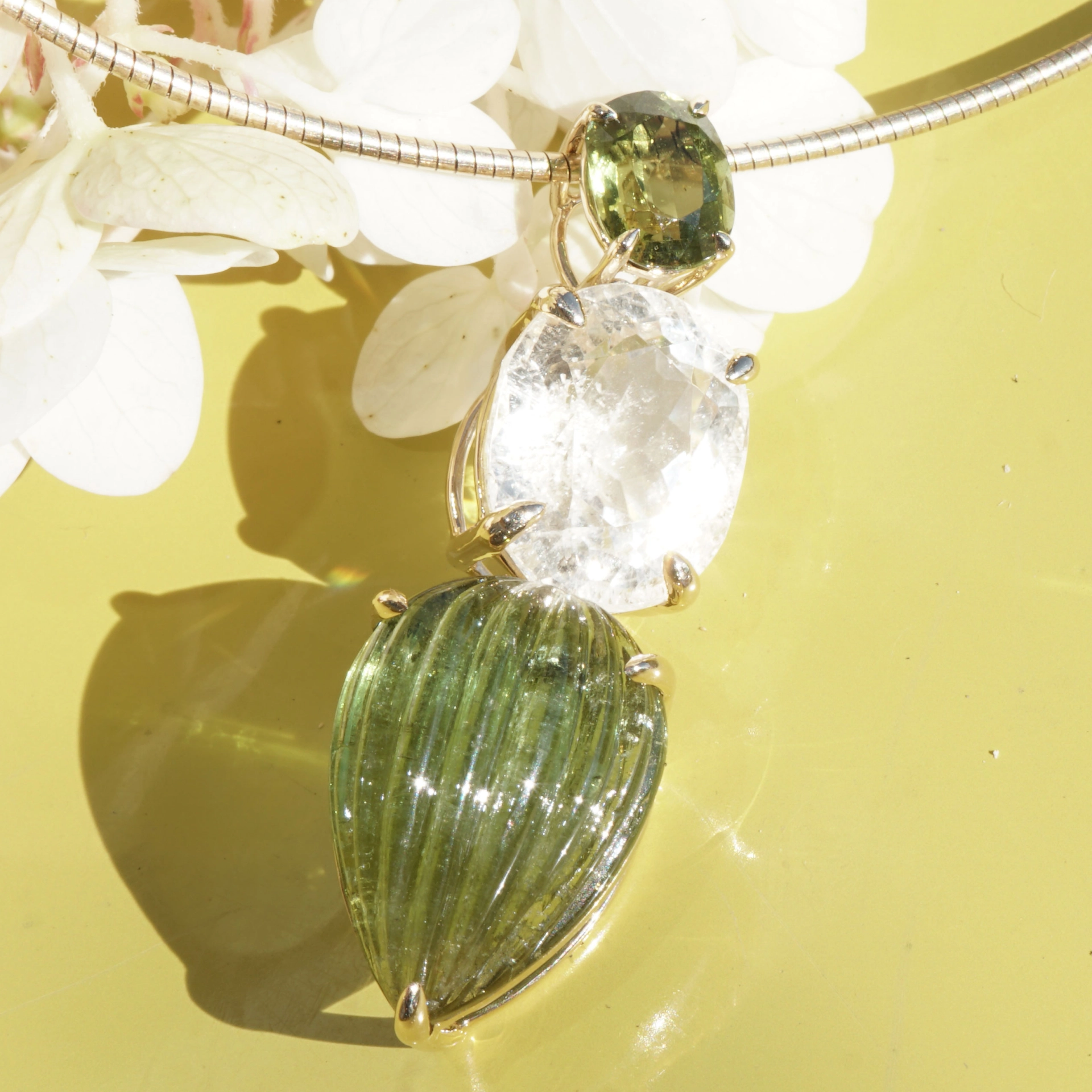 Turmalin Anhänger in 585er Gelbgold total ca. 17 carat...verliebt in die Farbe Grün
