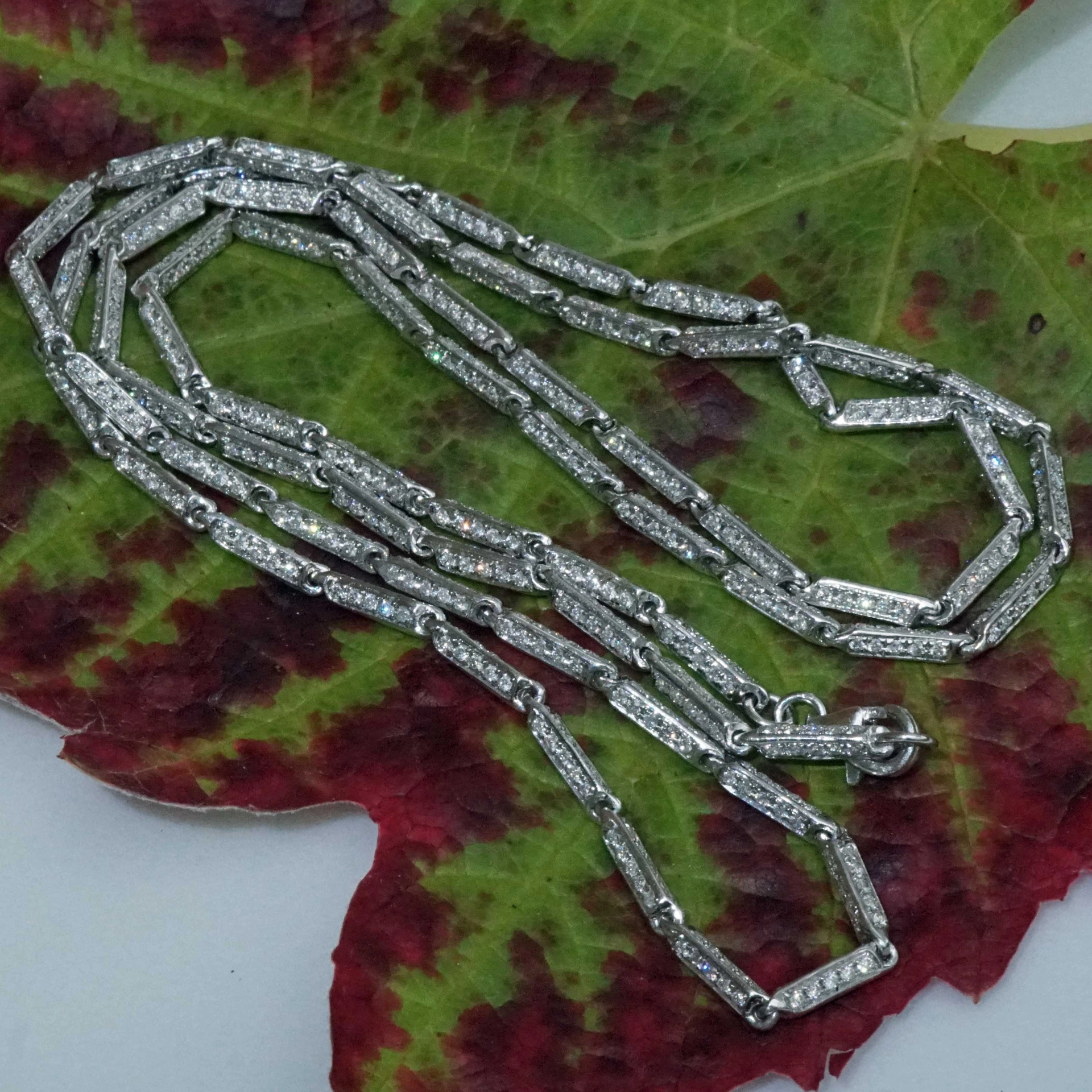 Opera Brillant Collier 6.65 ct 750er Weissgold mit  UNGLAUBLICHEN 1050  Vollschliff Brillanten