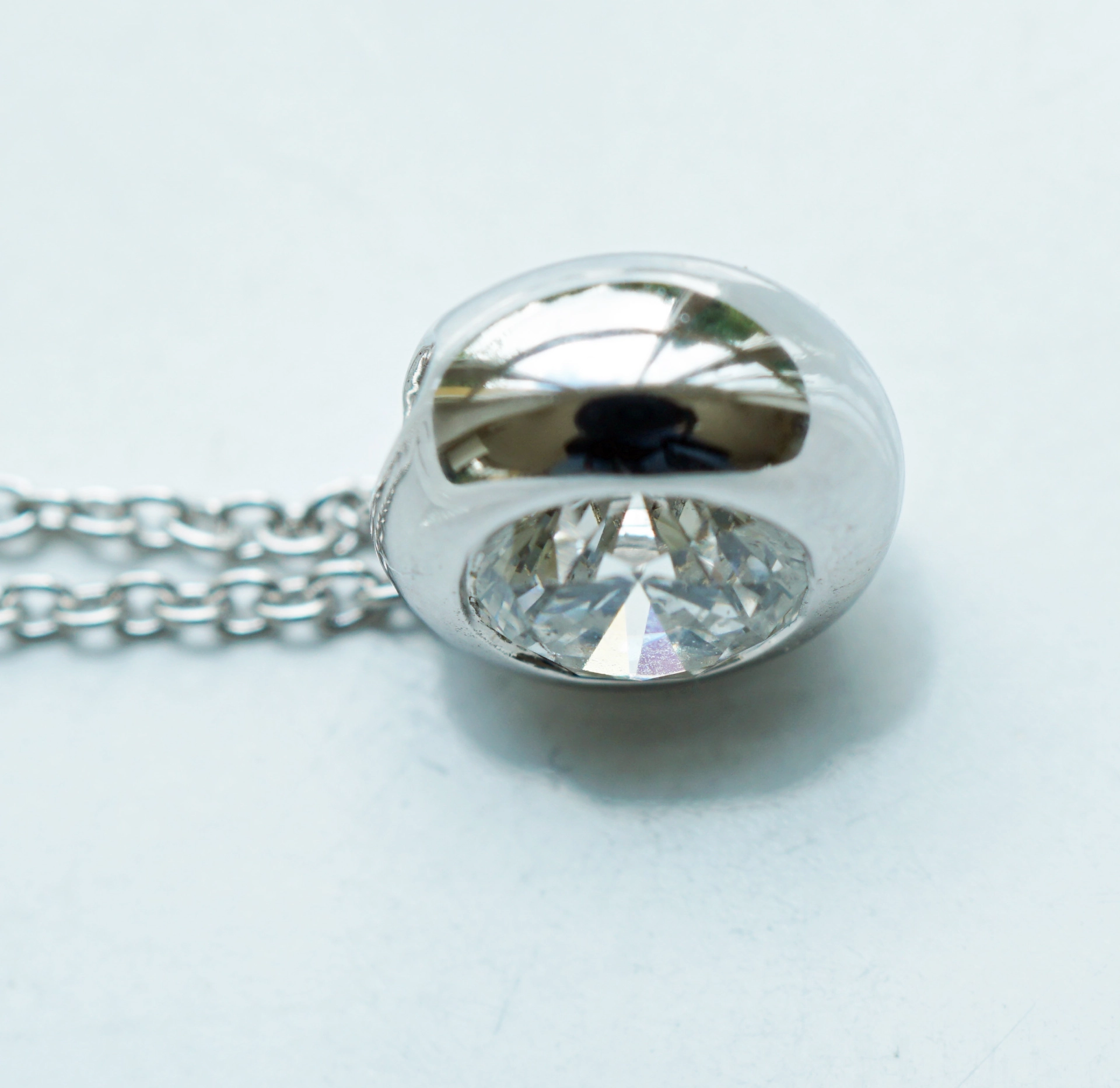 Brillant Solitär Anhänger mit Kette 750er Weissgold 0.41 ct W SI...genau den will ich...