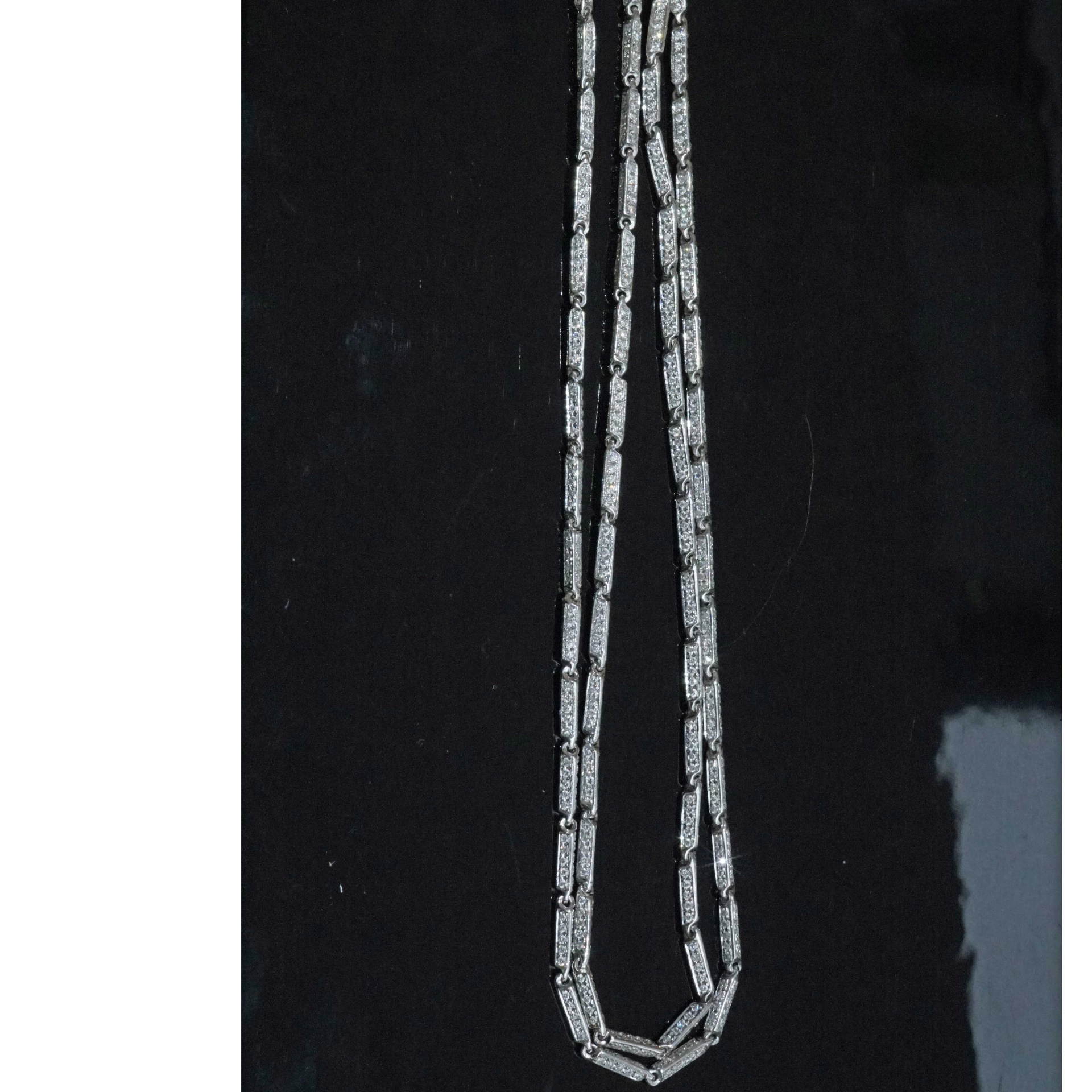 Opera Brillant Collier 6.65 ct 750er Weissgold mit  UNGLAUBLICHEN 1050  Vollschliff Brillanten