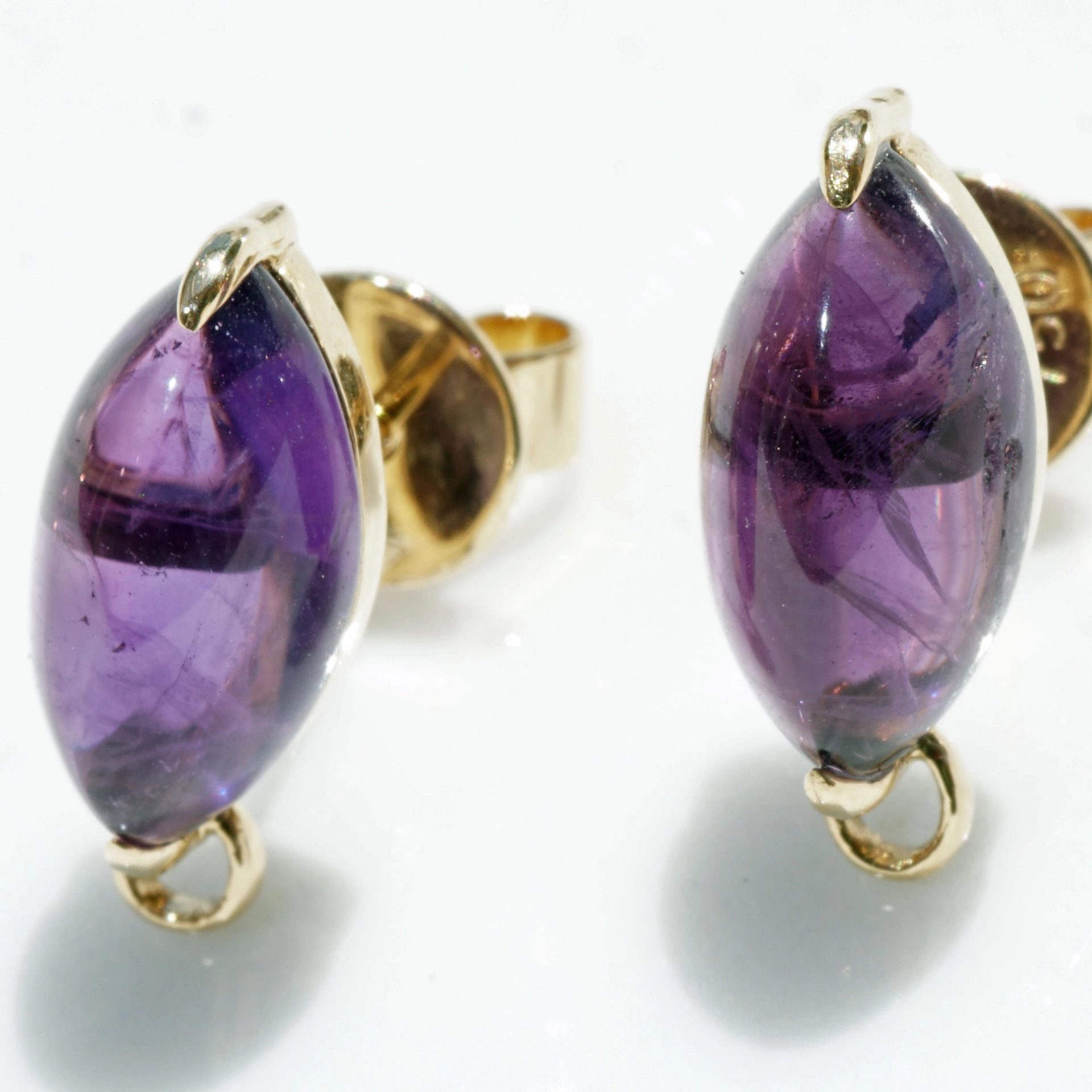 Rosenquarz Amethyst Ohrhänger 750er Gelbgold...pink-violette Versuchung...aushängbare Pampel