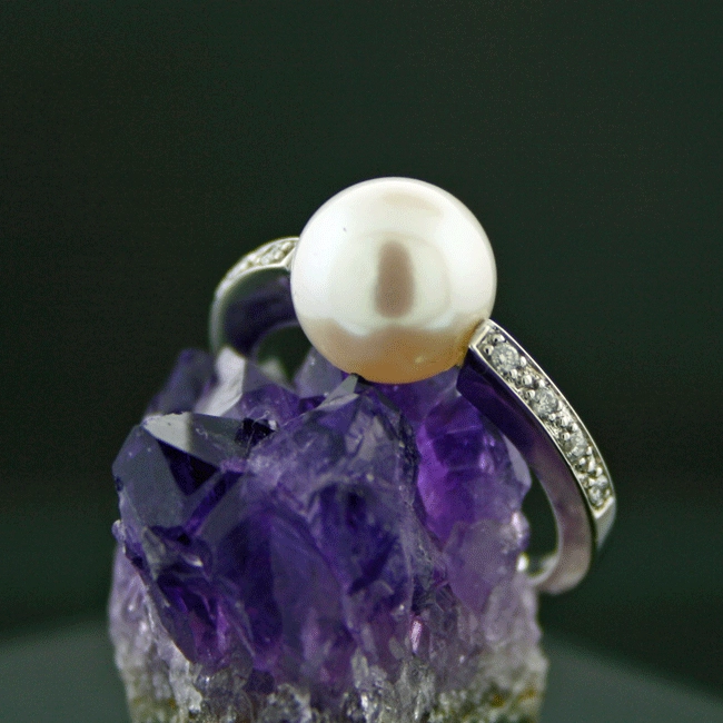 Ring, 750/-Weißgold., massiv