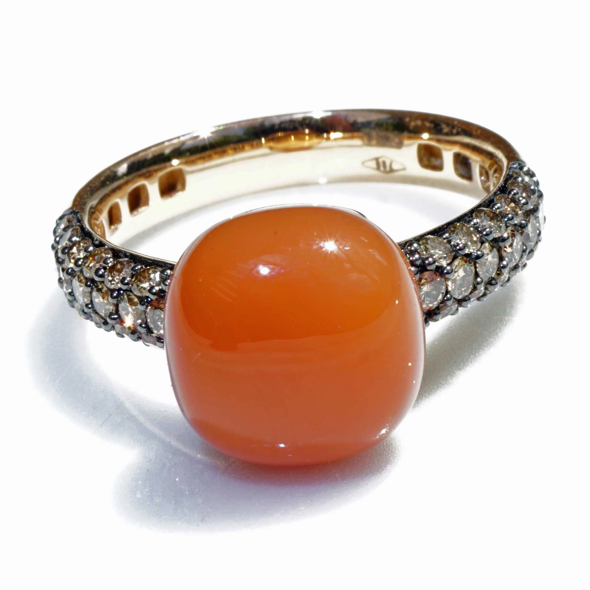 Mondstein Brillant Ring 750er Rosegold 7.30 ct 0.68 ct..elegante Winter Farben..liquid Impressions..